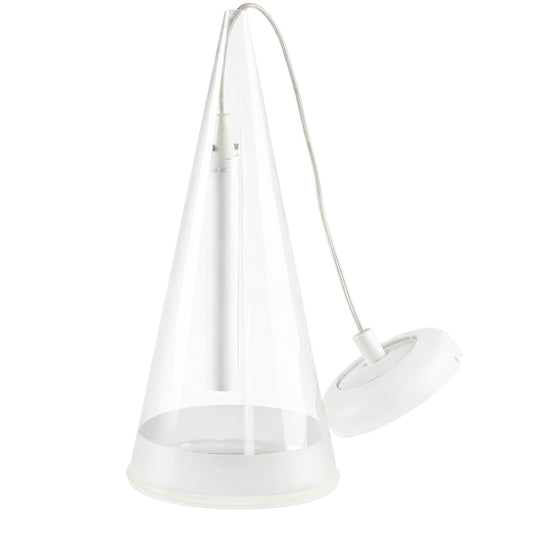 Fucsia 1 Suspension, Conical Borosilicate Glass Pendant with Sandblasted Diffusion Ring