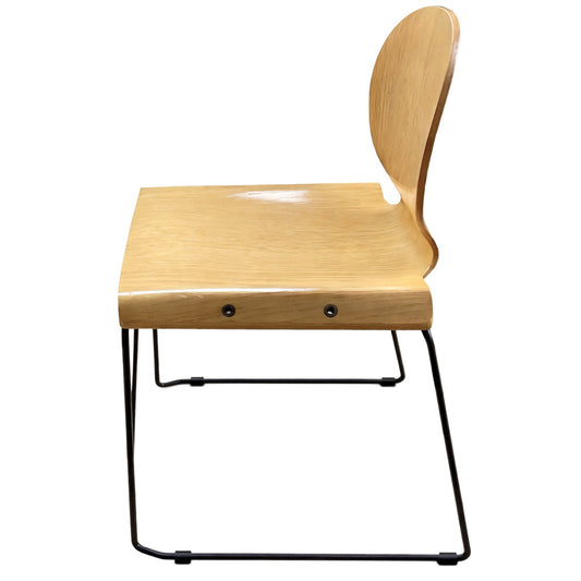 Filo Chair, Molded Ash Plywood Shell on Continuous Steel Rod Base