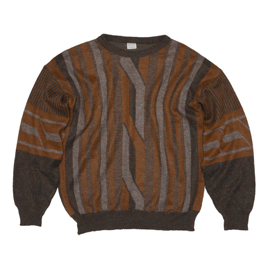 Brutalist Stranded Tweed Yarn Garter Stitch Jumper