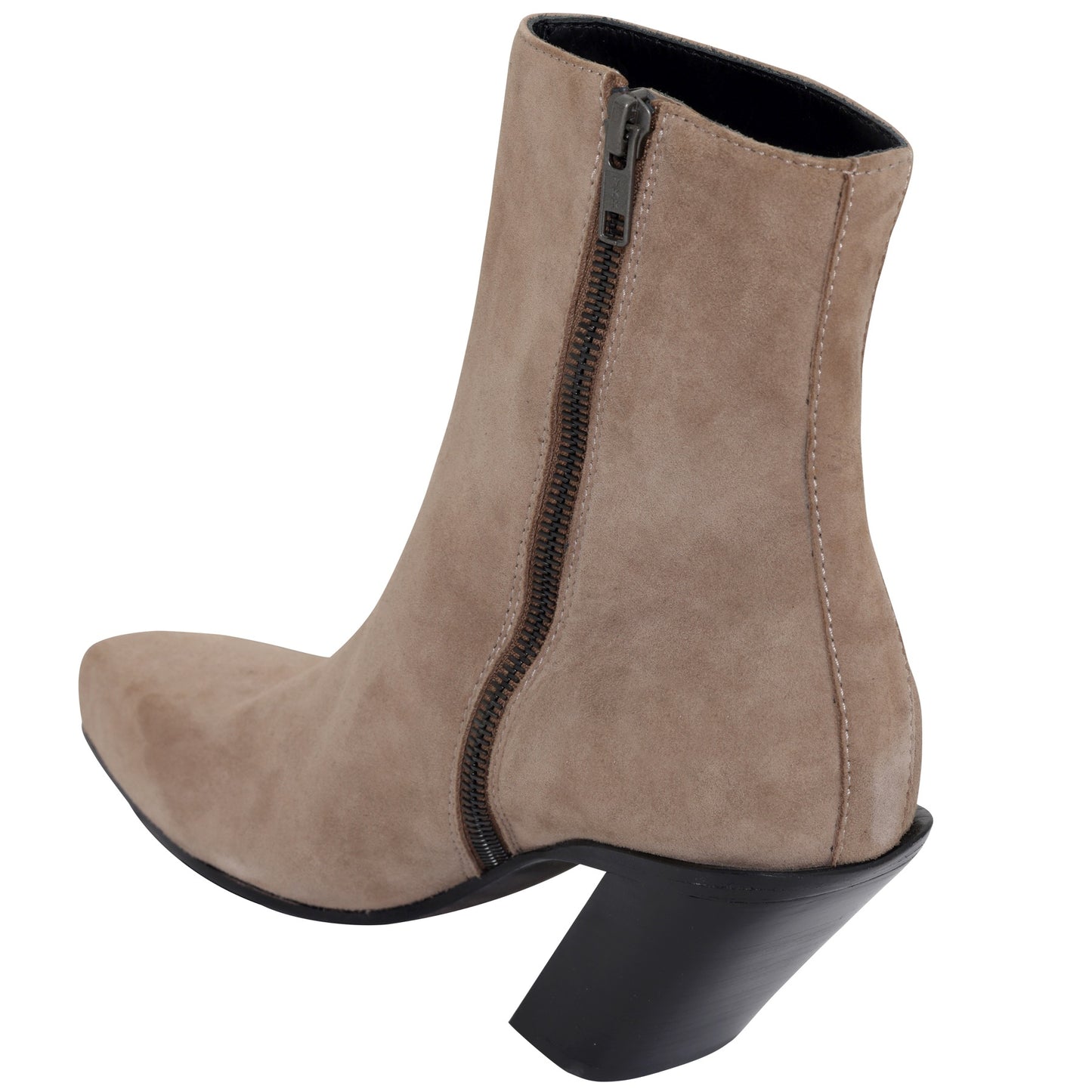 Suede, Sculptural Block Heel