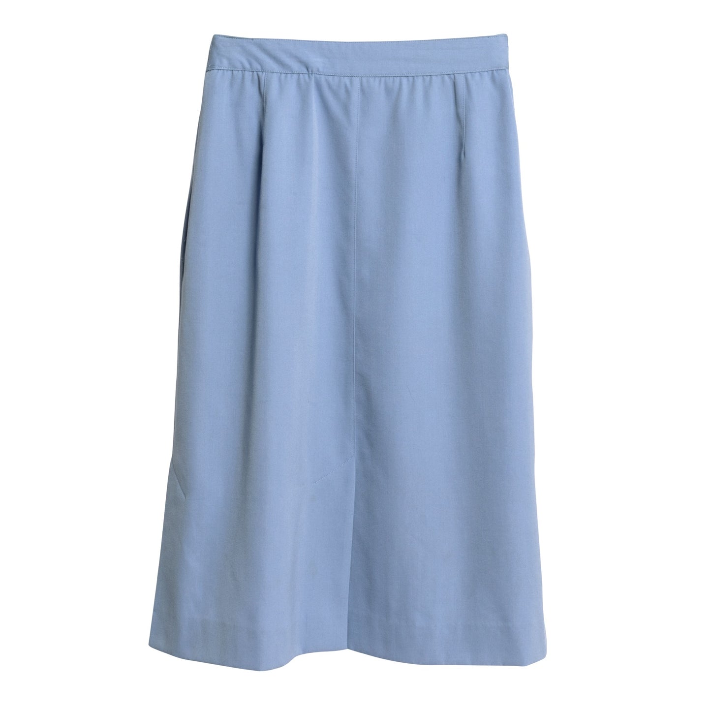 70s Twill Weave Schurwolle A-Line Midi Skirt