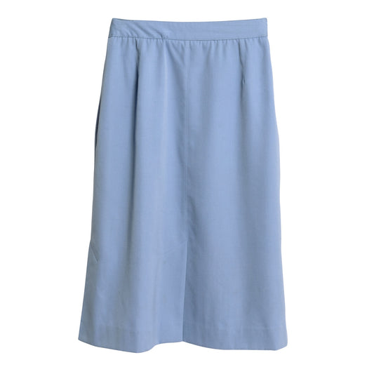 70s Twill Weave Schurwolle A-Line Midi Skirt