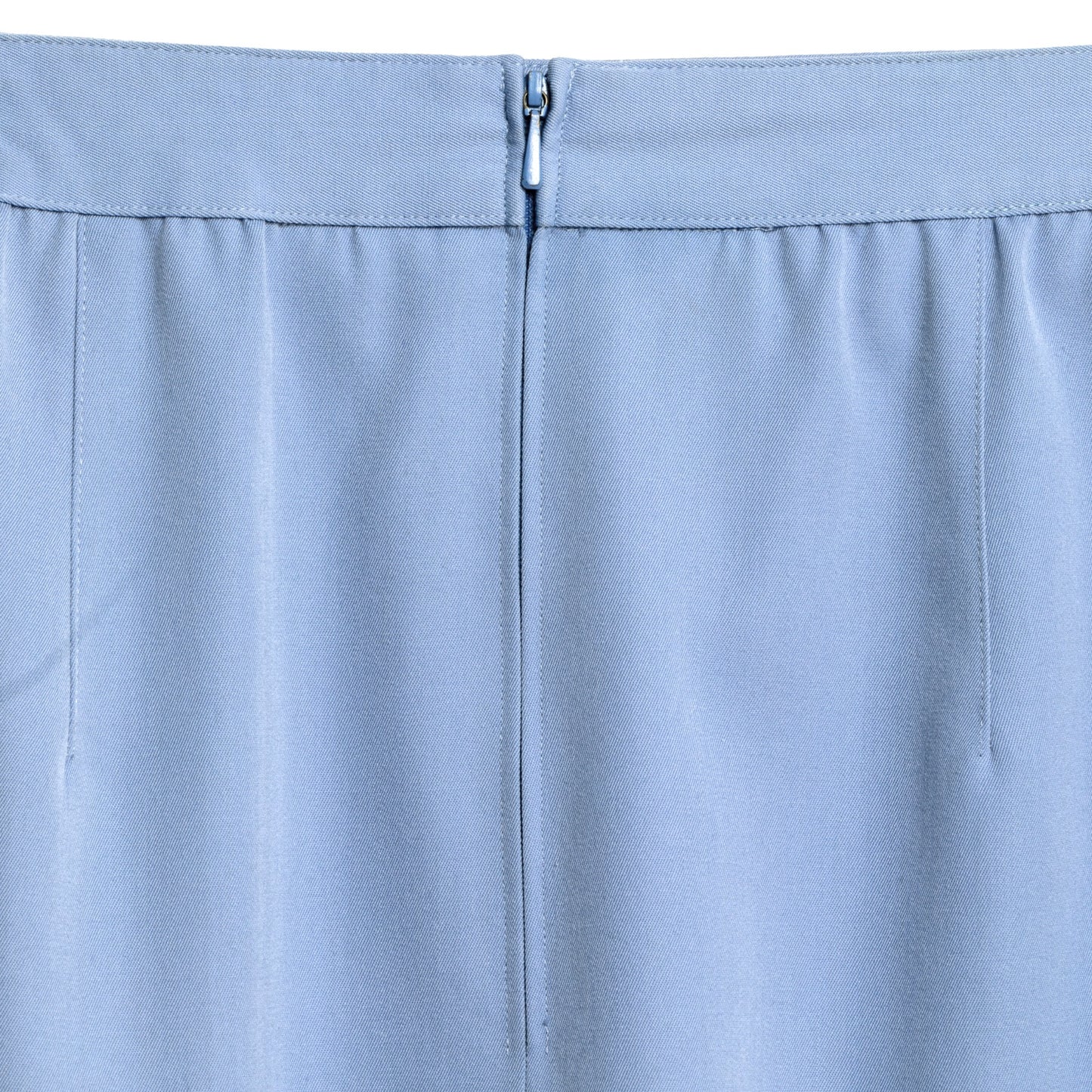 70s Twill Weave Schurwolle A-Line Midi Skirt