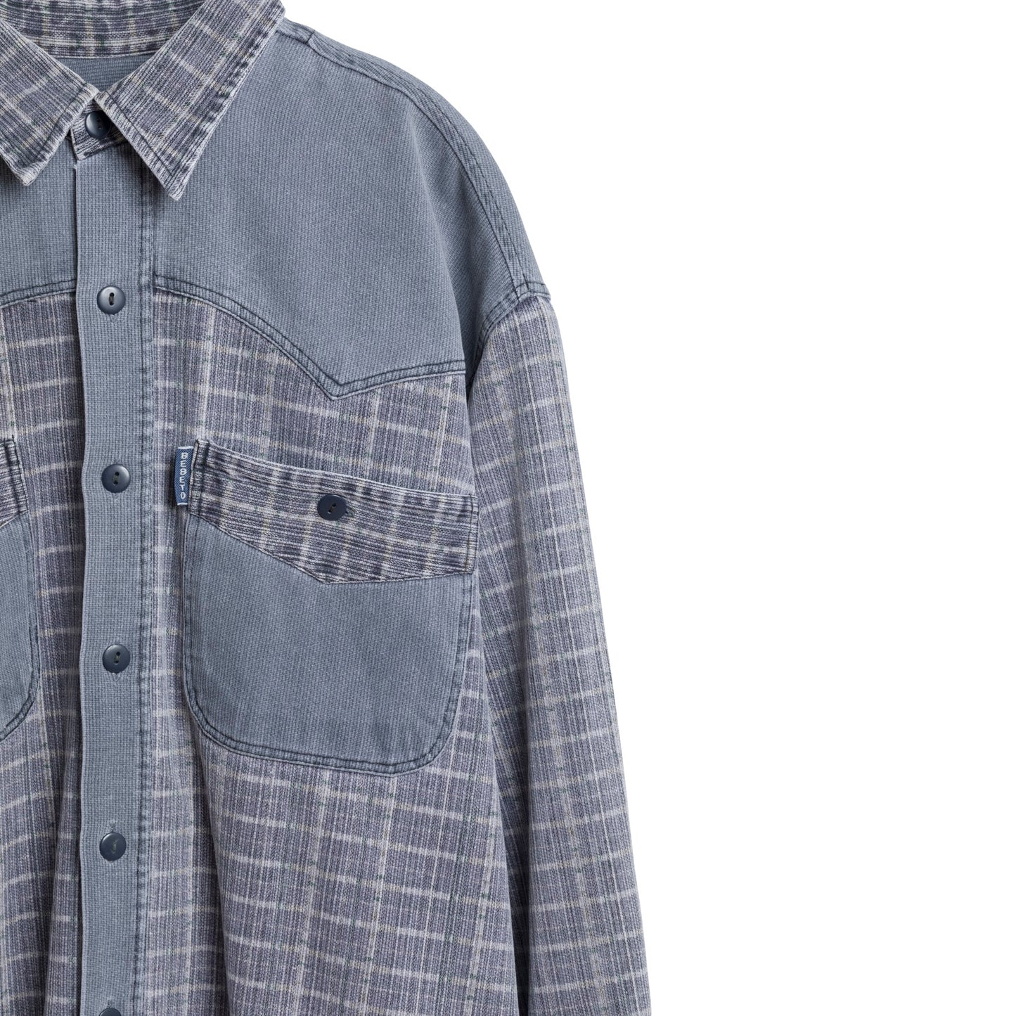Denim Broken Twill Weave Western Shirt