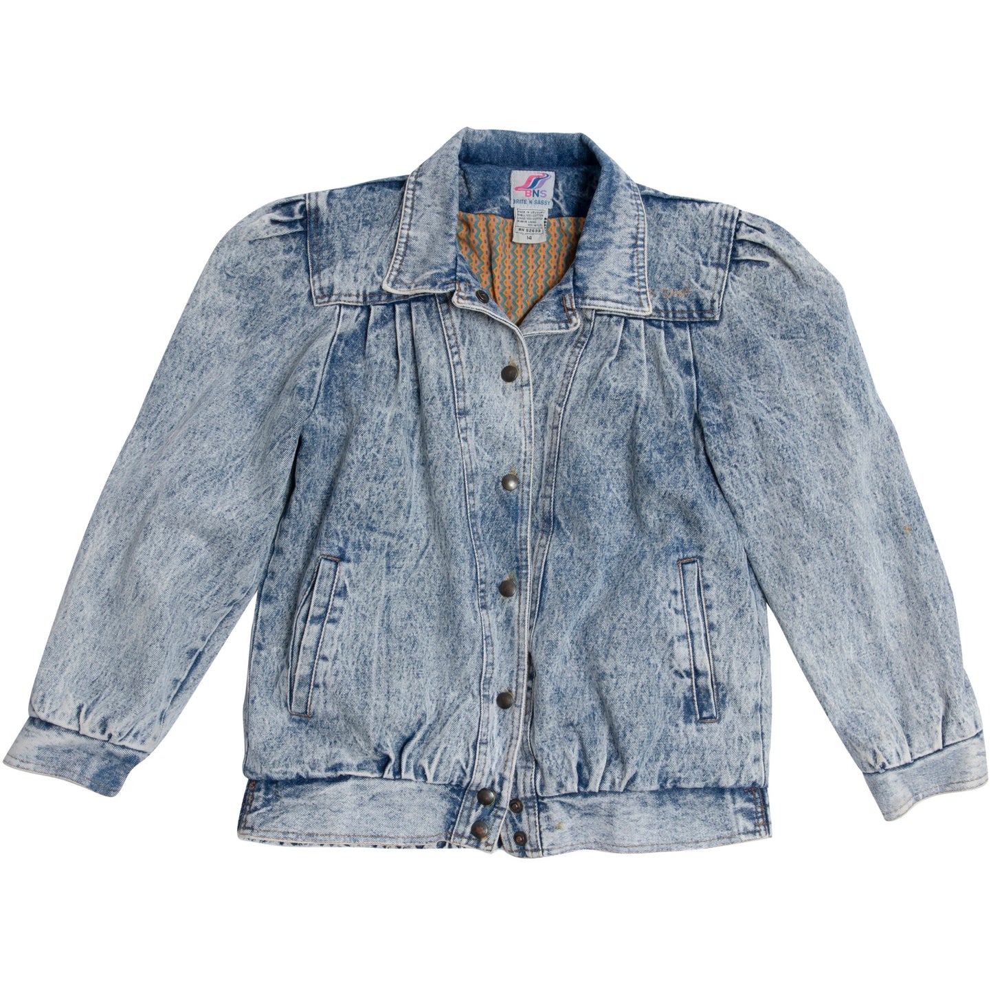 Acid Wash Denim Weave Shirt Jacket