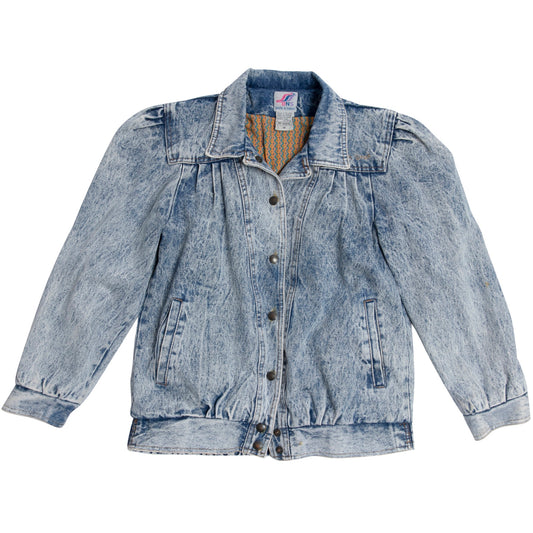 Acid Wash Denim Weave Shirt Jacket