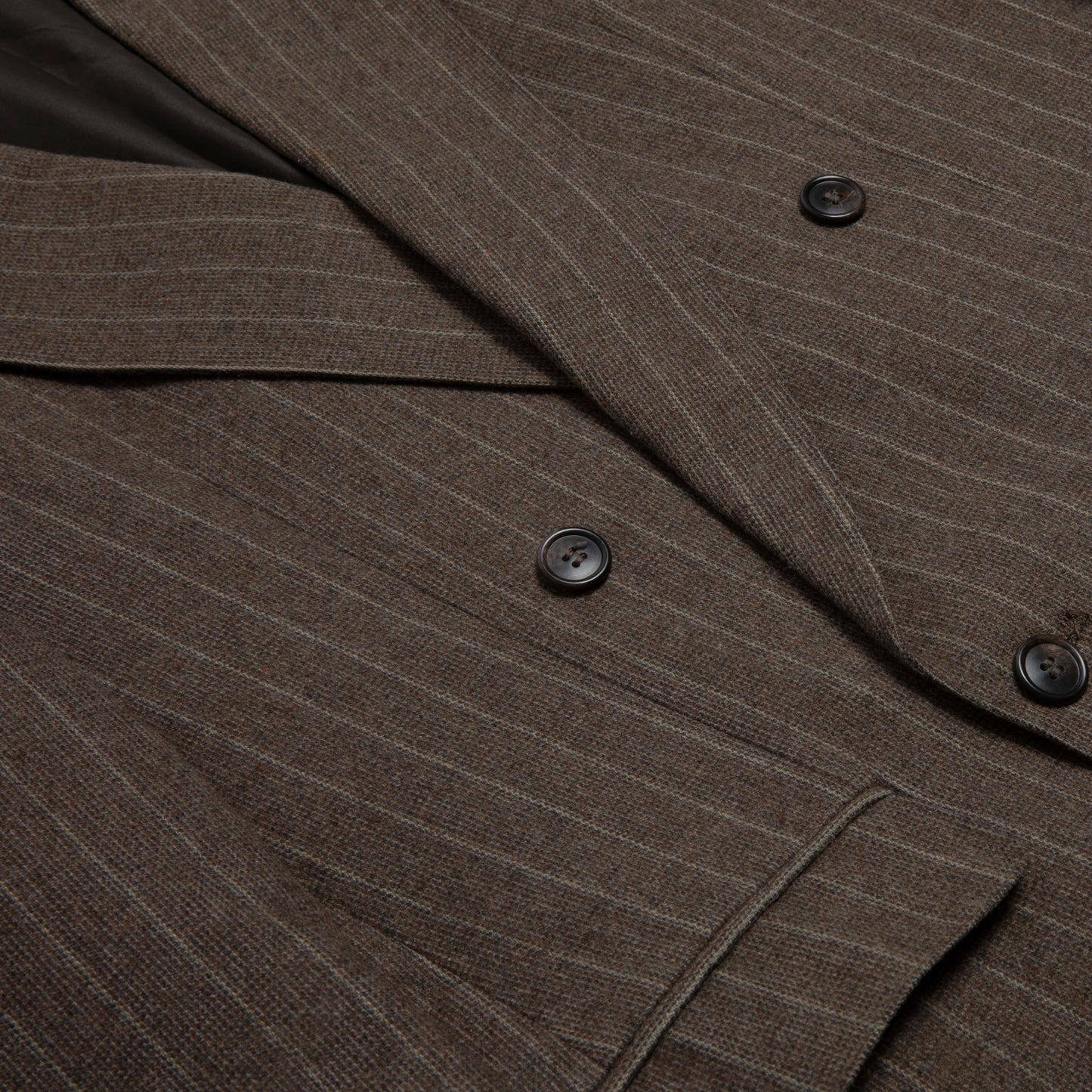 Pinstripe Tweed Double Breasted Tailored Jacket
