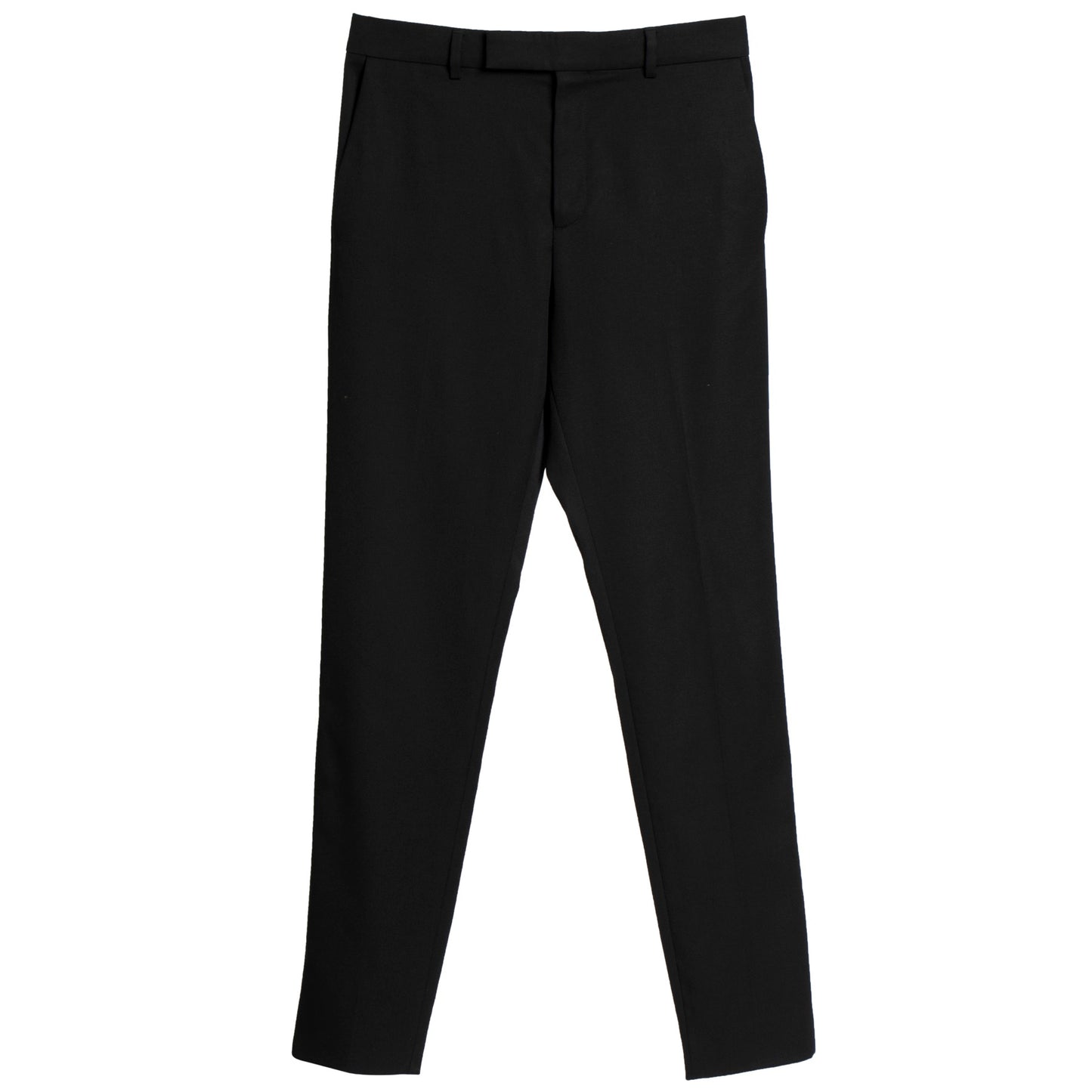 Gabardine Weave Virgin Wool Slim Tapered Tailored Trousers