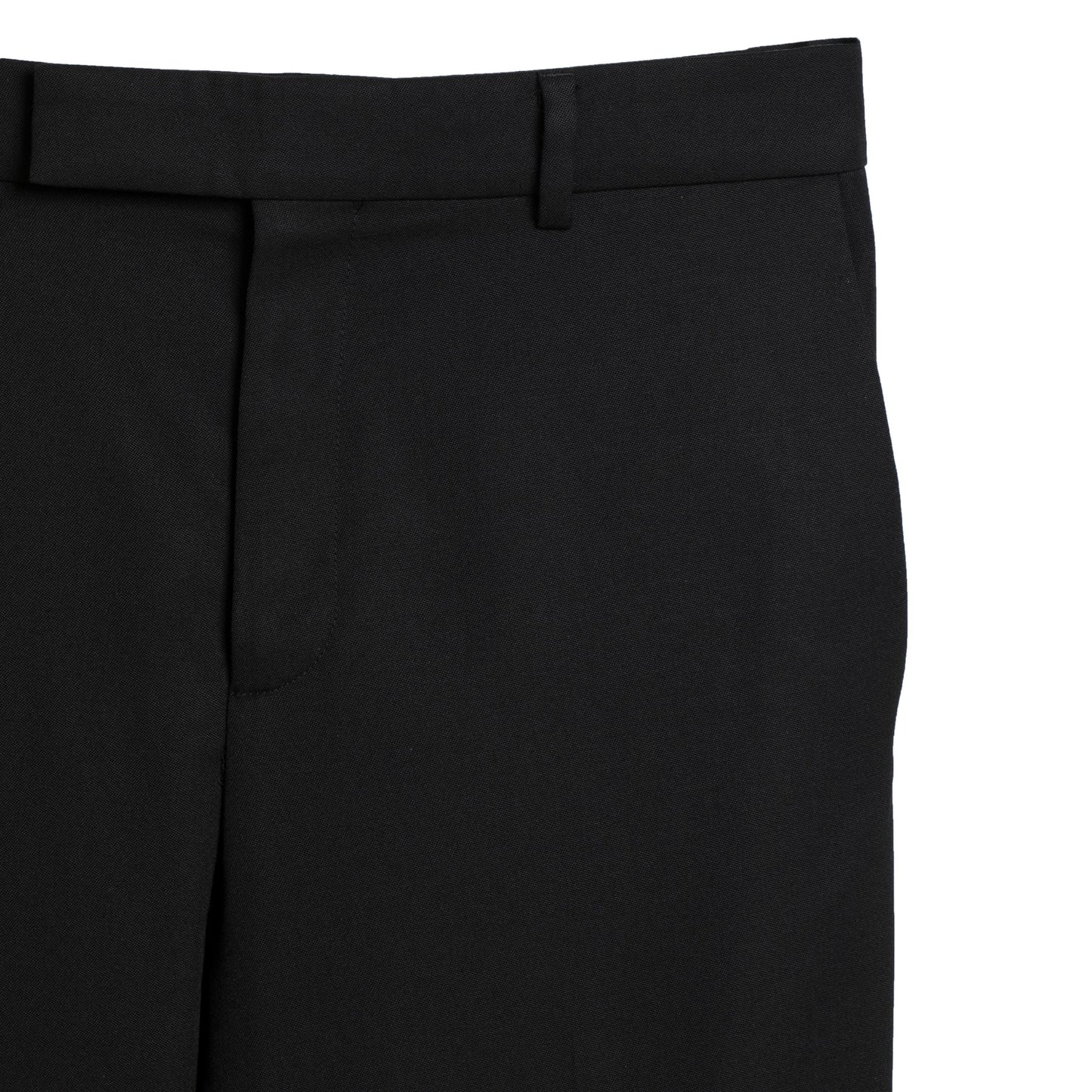 Gabardine Weave Virgin Wool Slim Tapered Tailored Trousers