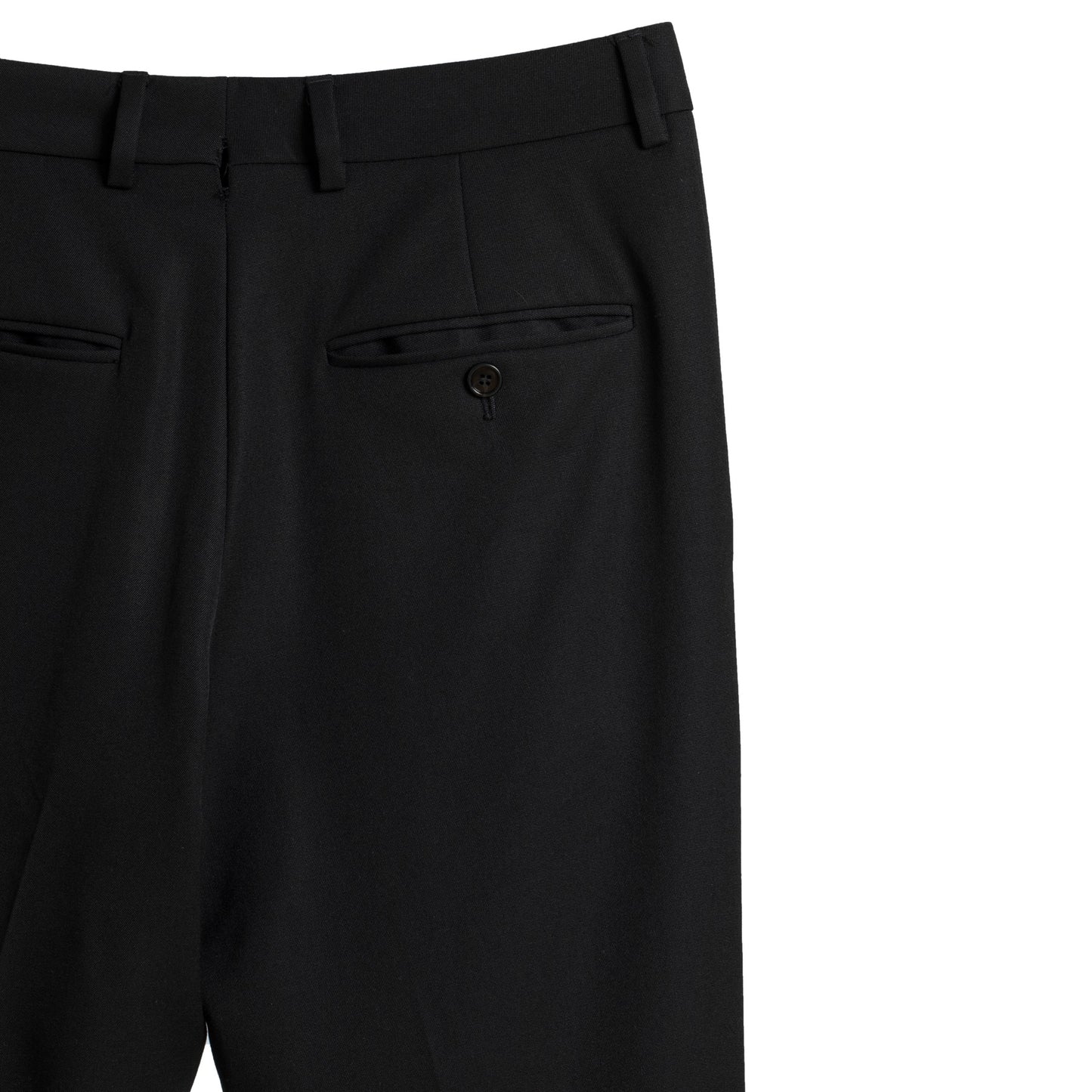 Gabardine Weave Virgin Wool Slim Tapered Tailored Trousers