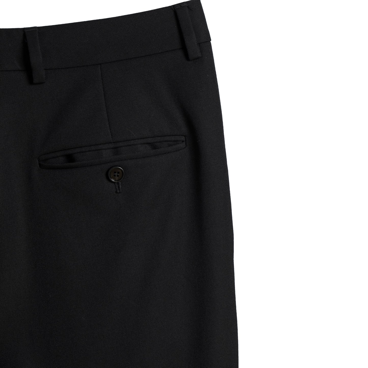 Gabardine Weave Virgin Wool Slim Tapered Tailored Trousers