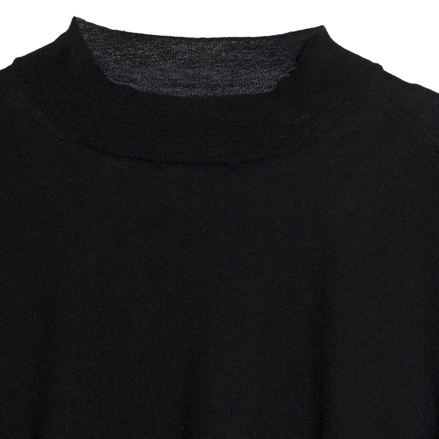 Jersey Stitch Wool Mock Neck Pullover Sweater