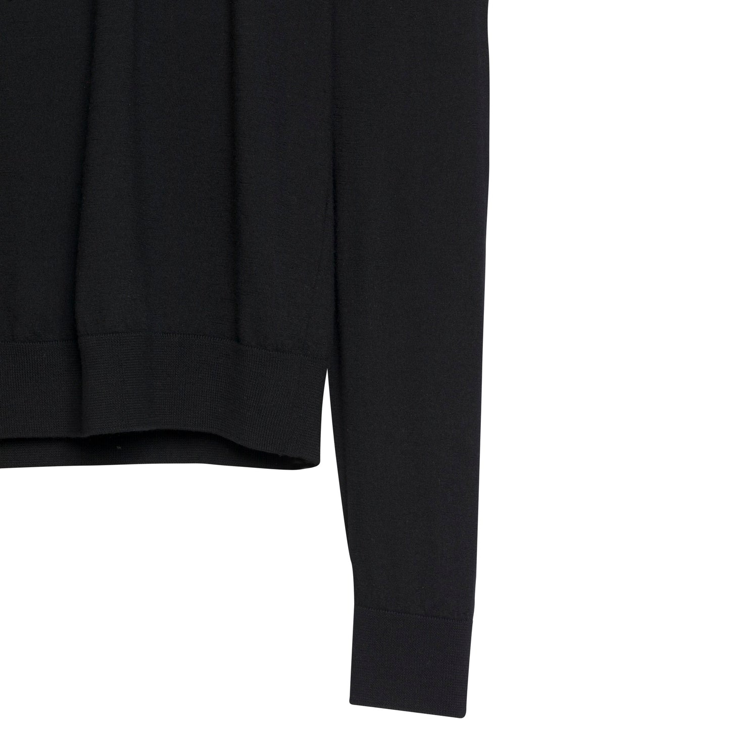 Jersey Stitch Wool Mock Neck Pullover Sweater