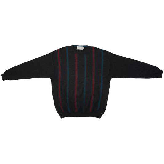 70s Intarsia Stripe Lambswool Knit Pullover