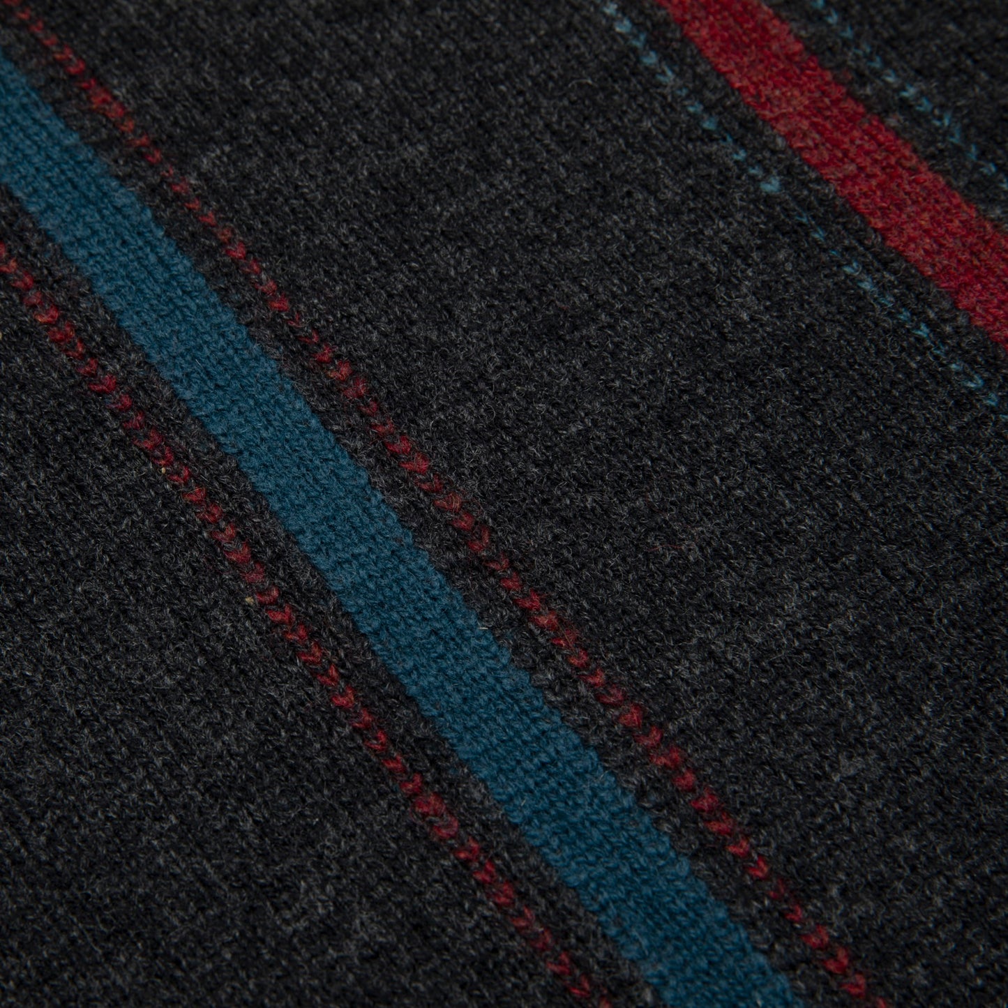 70s Intarsia Stripe Lambswool Knit Pullover
