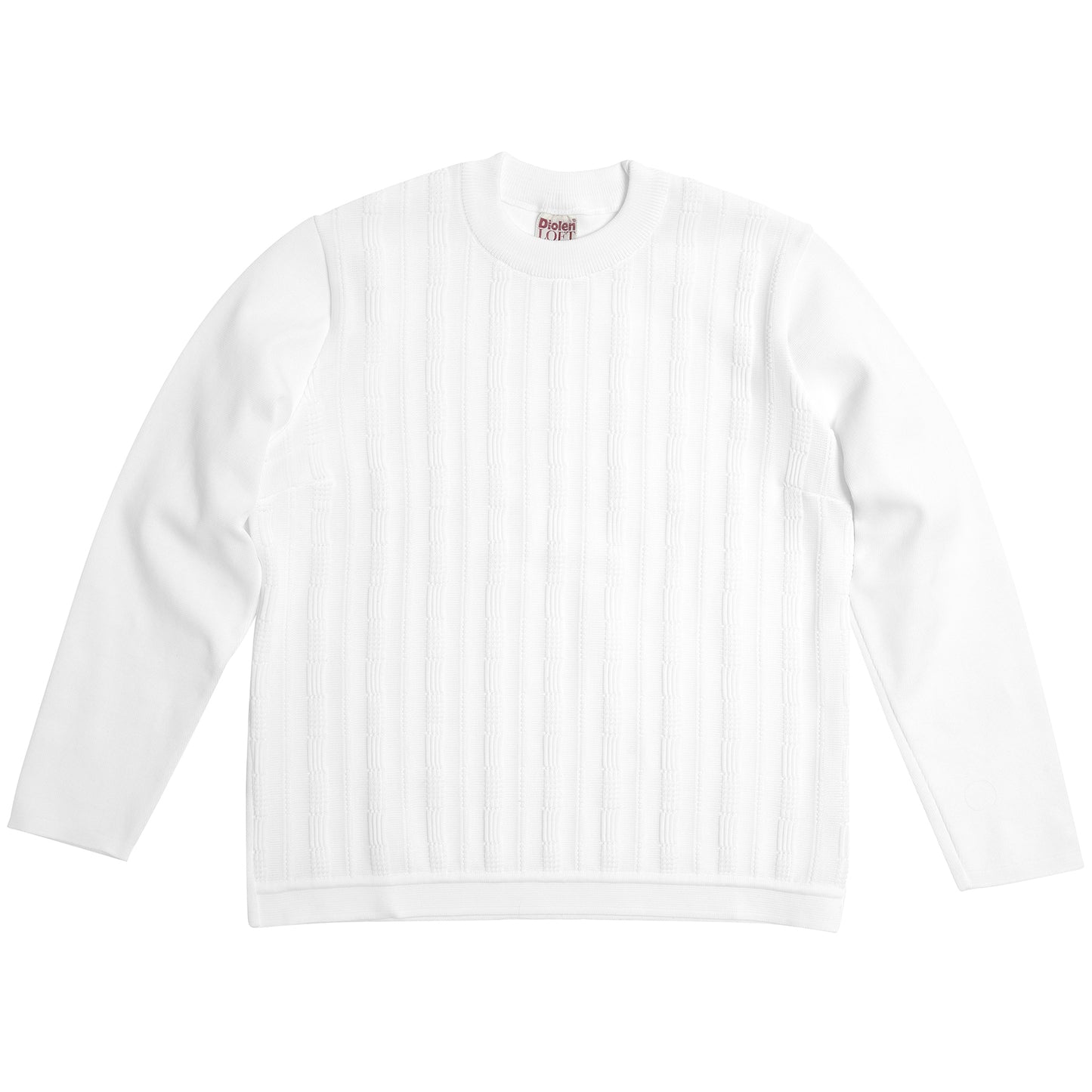 Garter Block Crew Neck Pullover Sweater