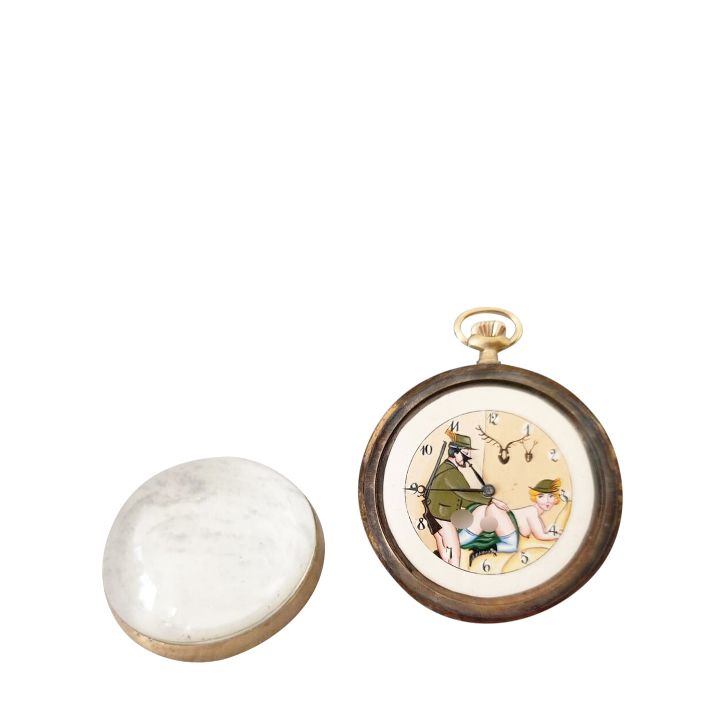 Erotic Automaton Pocket Watch, Novelty, Early 20th Century