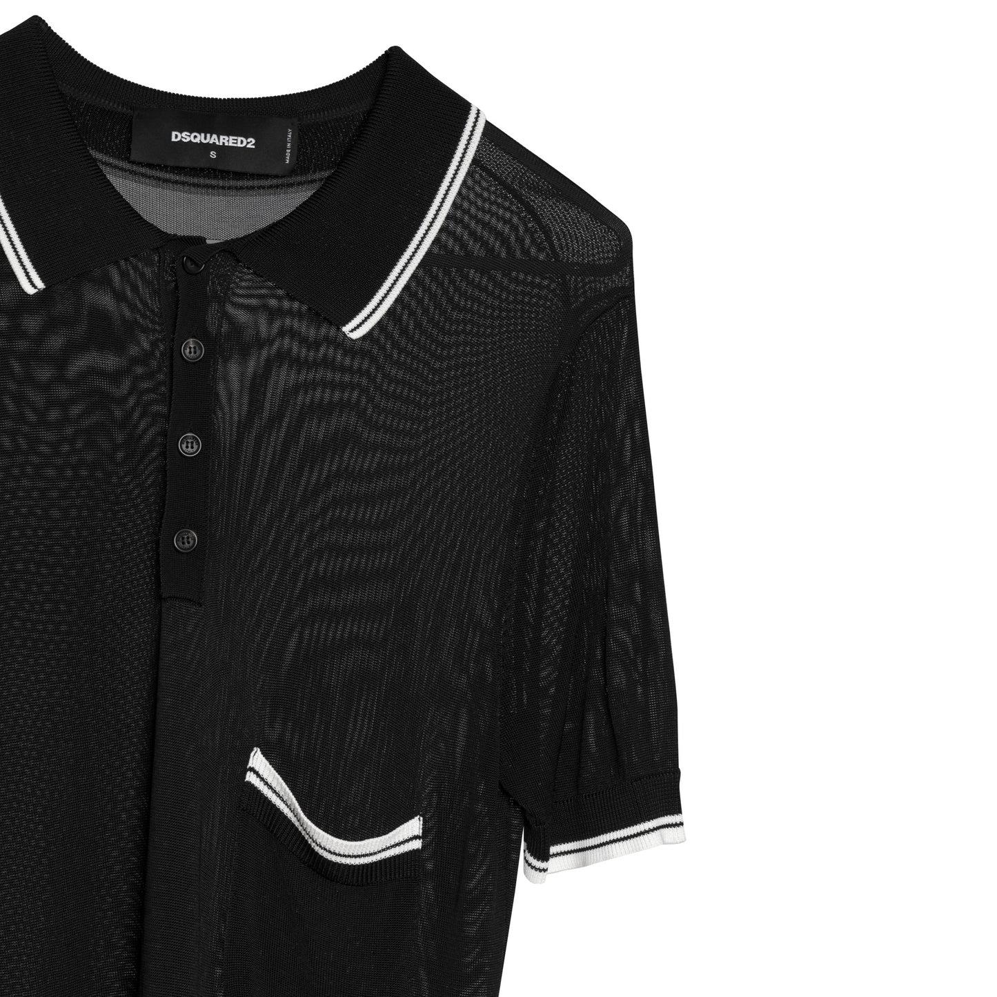 Rib Stitch Viscose Polo Shirt