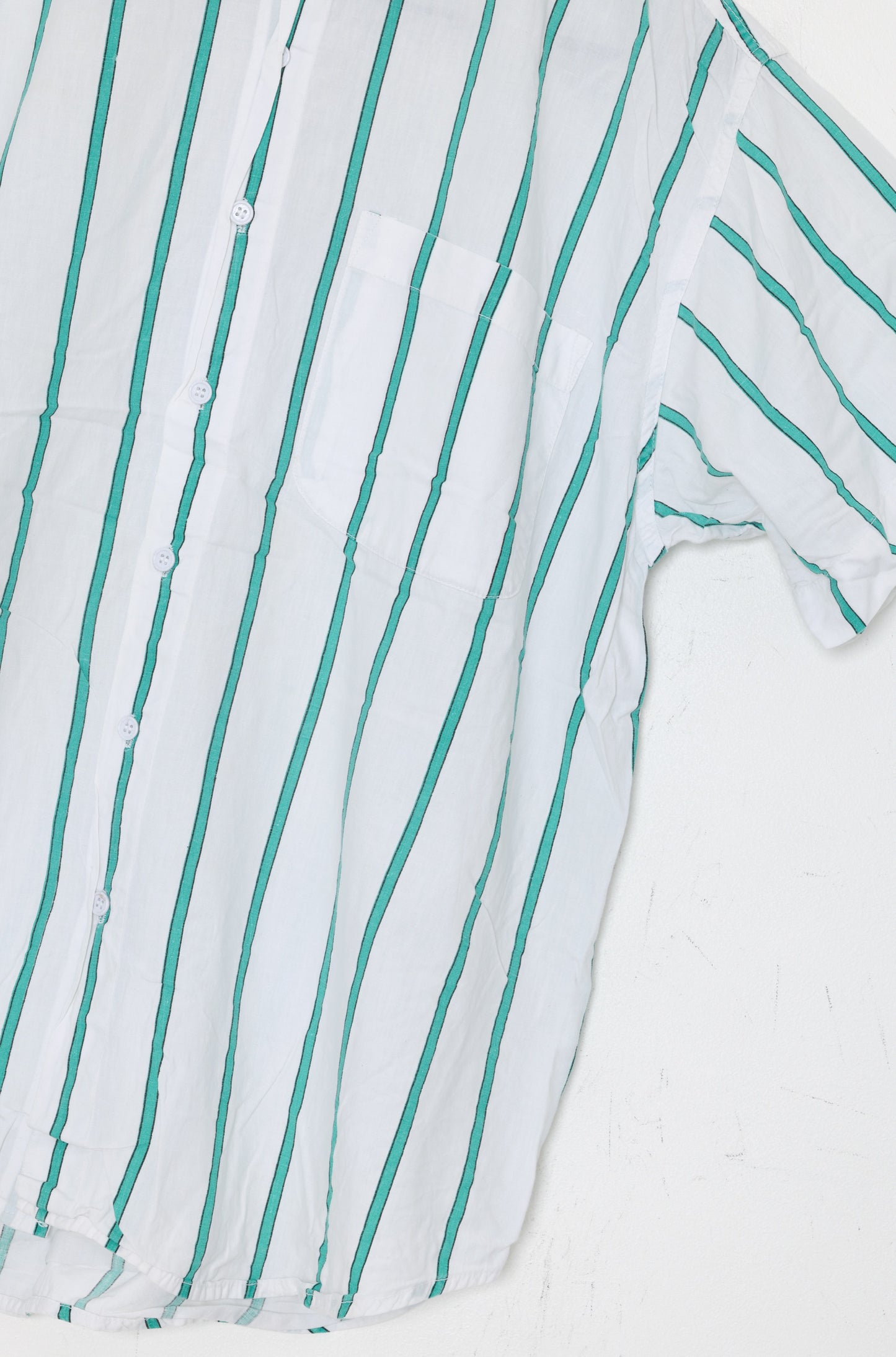 Early 1990s, Resort Shirt, Mint Pencil Stripe, “American Way” insignia