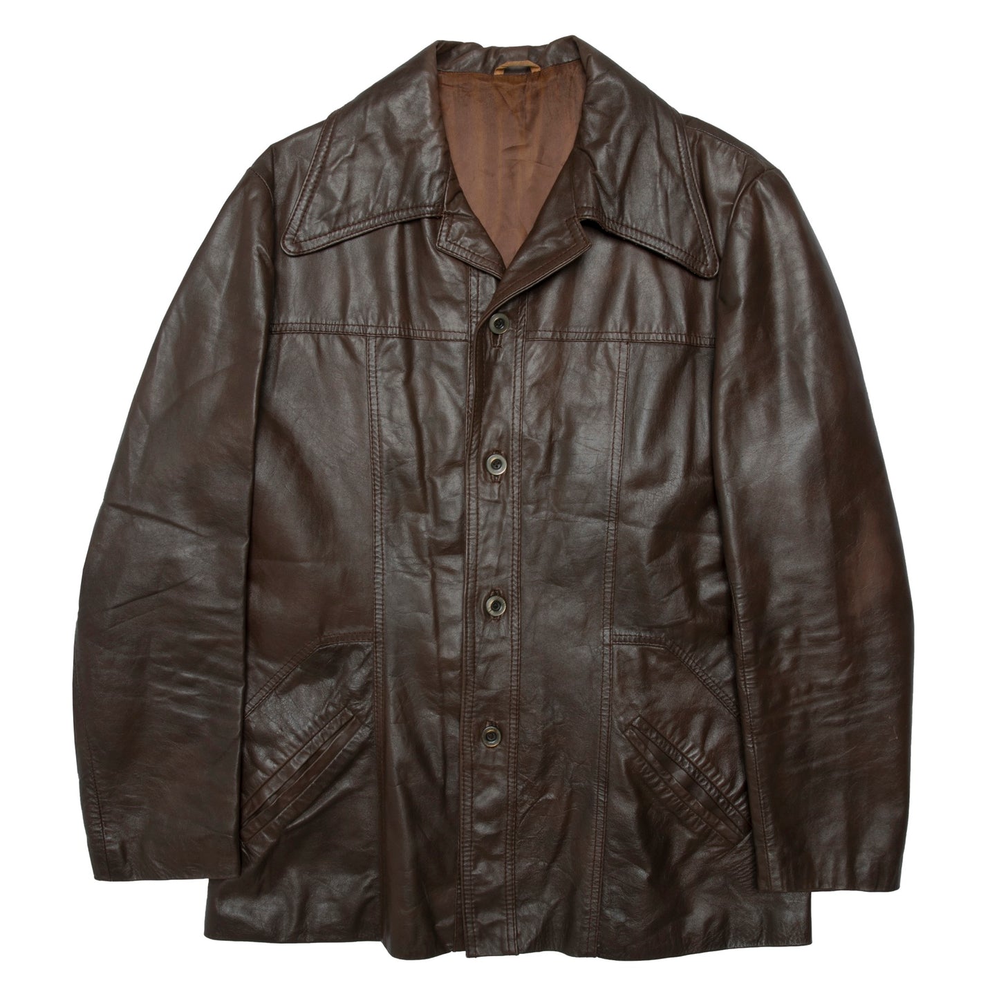 70s, Oversized Collar, Edge-Stitched Lapels, Western