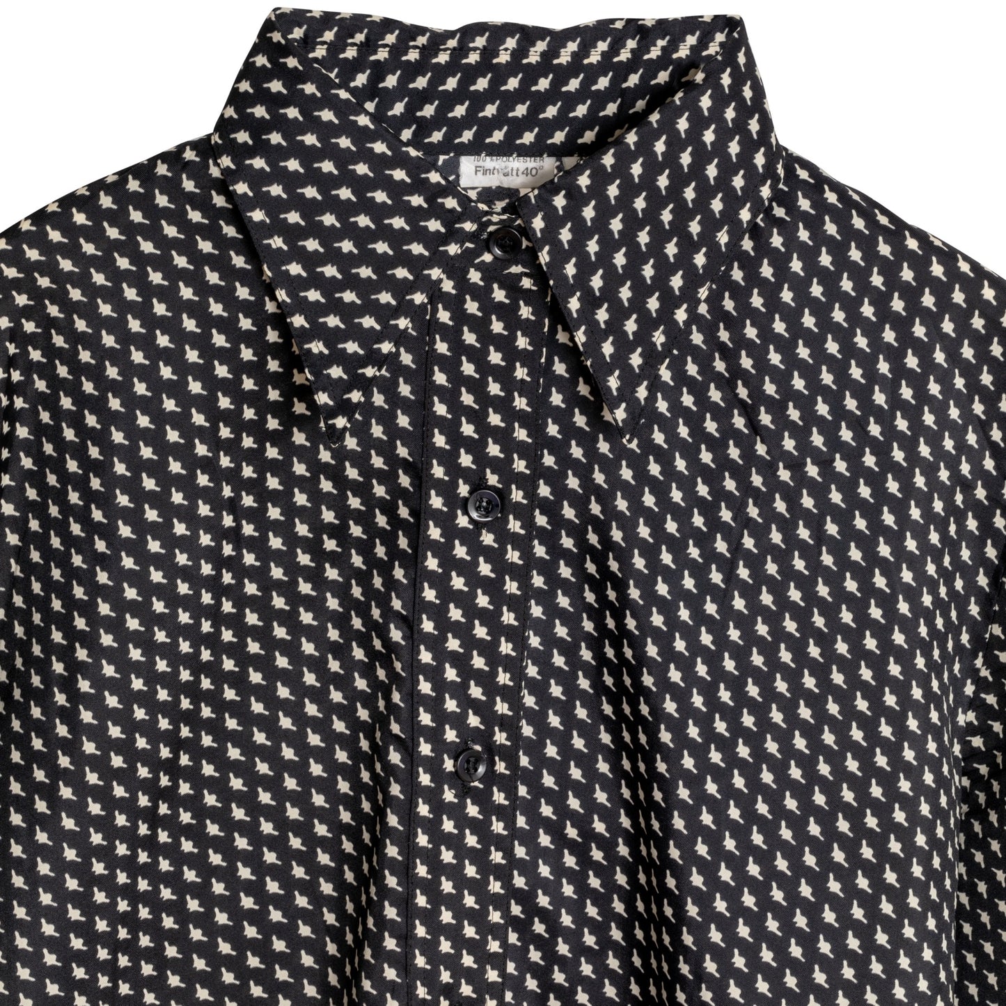 70s Satin Weave Barrymore Collar Shirt
