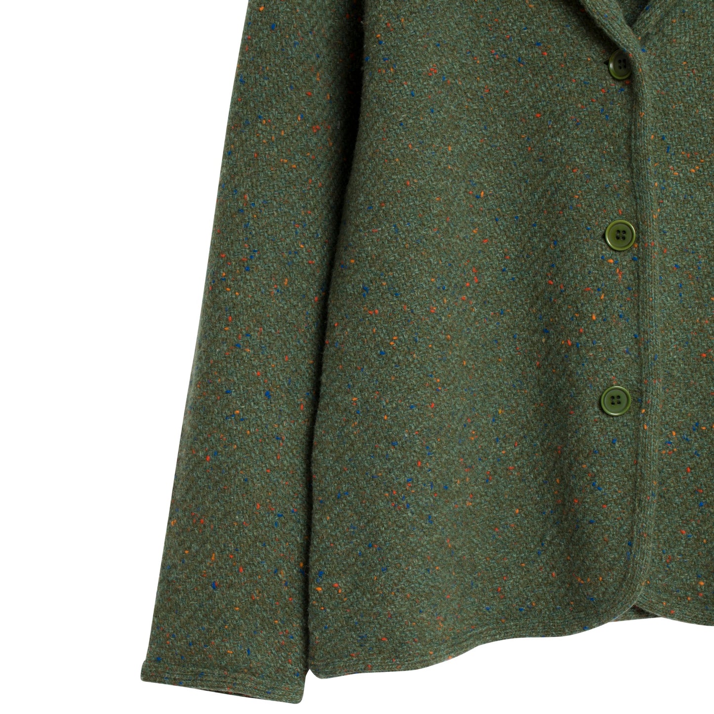 Chevron Tweed Knit Bias Bound Cloverleaf Cardigan