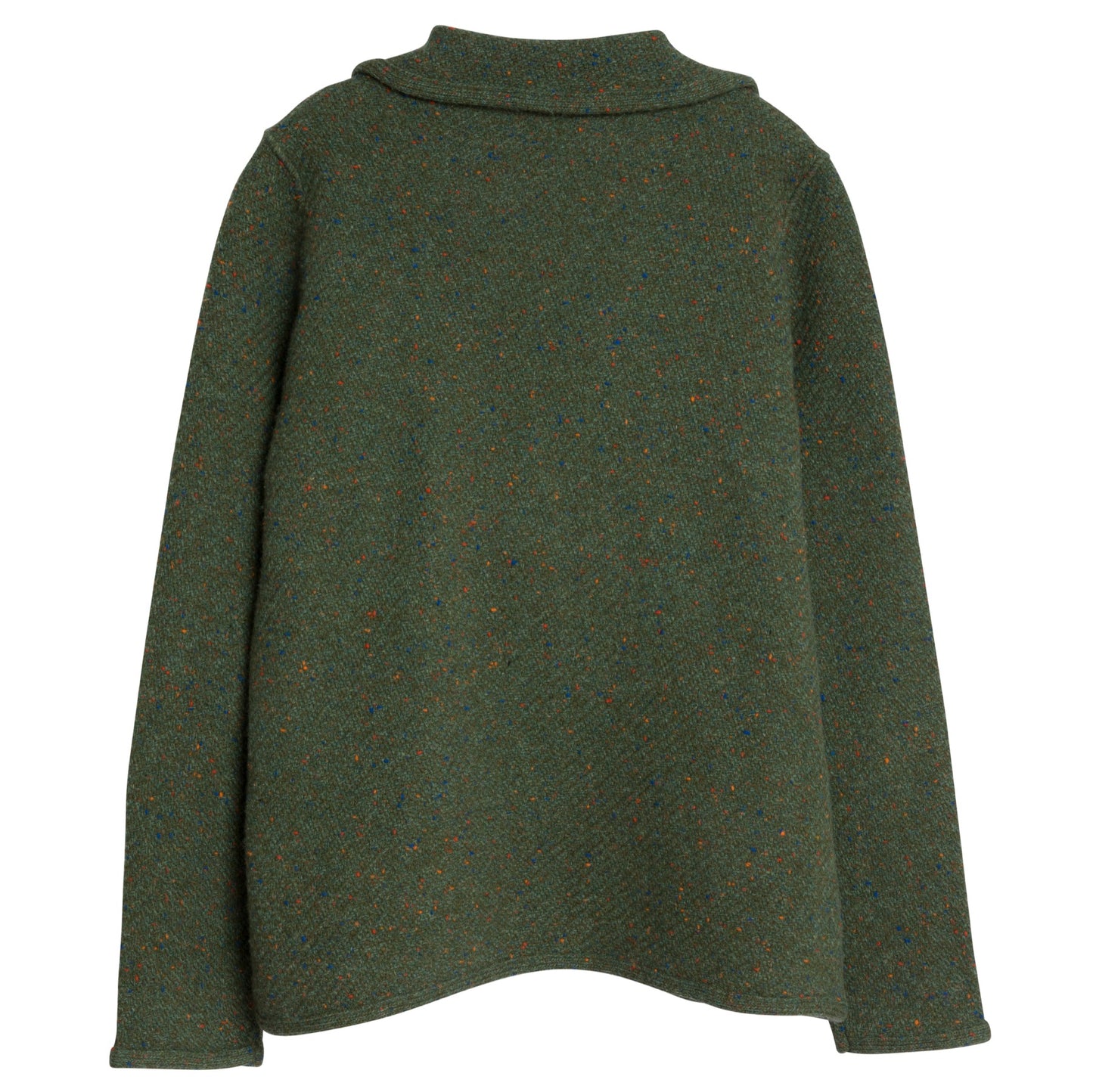 Chevron Tweed Knit Bias Bound Cloverleaf Cardigan