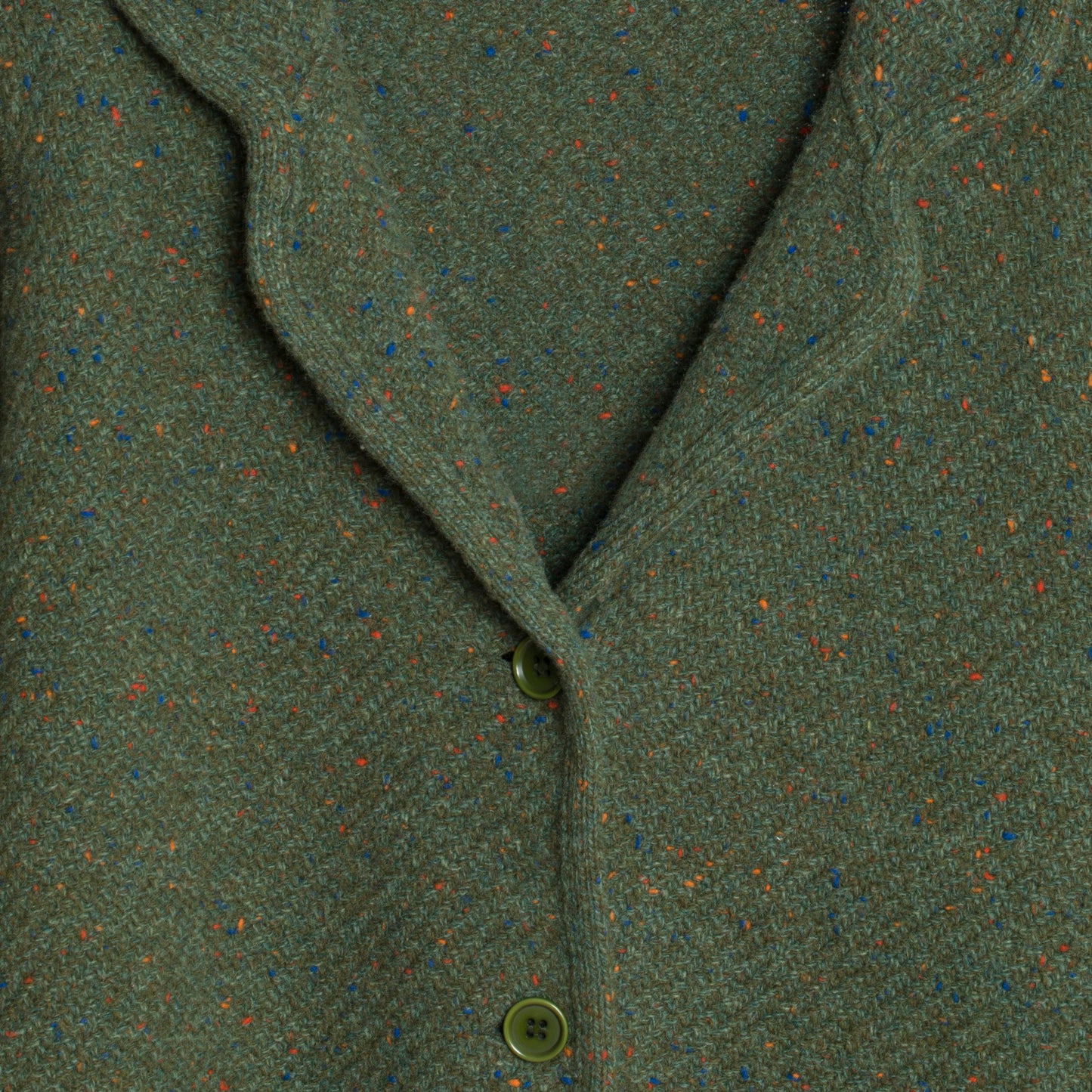 Chevron Tweed Knit Bias Bound Cloverleaf Cardigan
