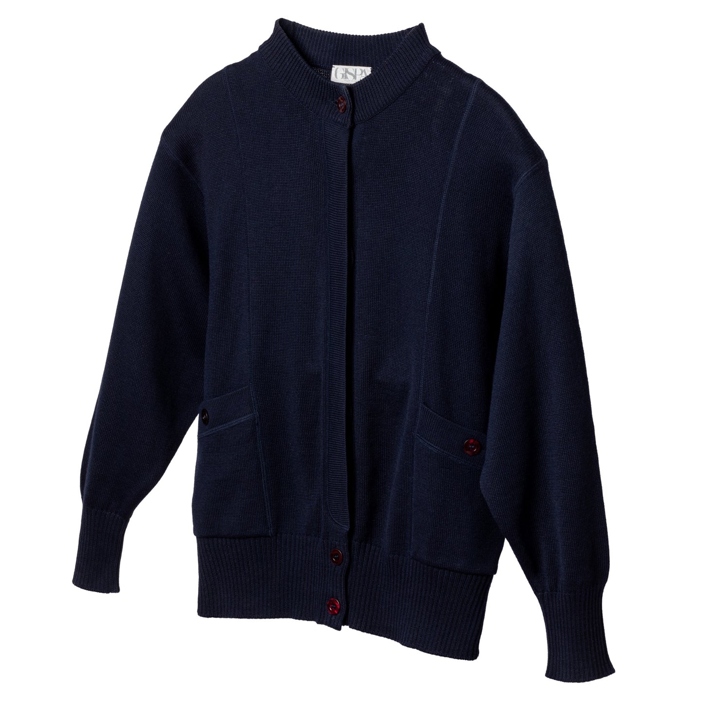Single Knit Wool Blend Cuff Sleeve Cardigan