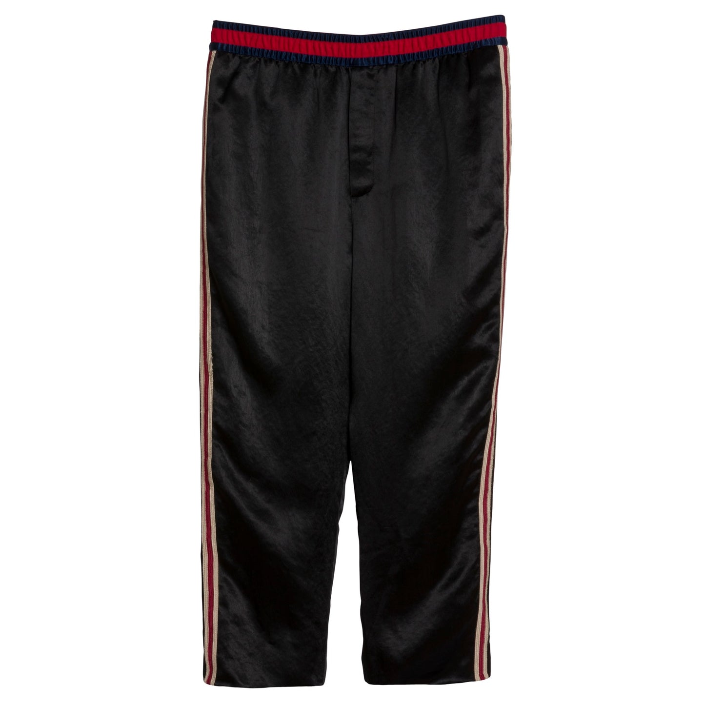 Satin Weave Acatate Embroidered Grosgrain Stripe Joggers