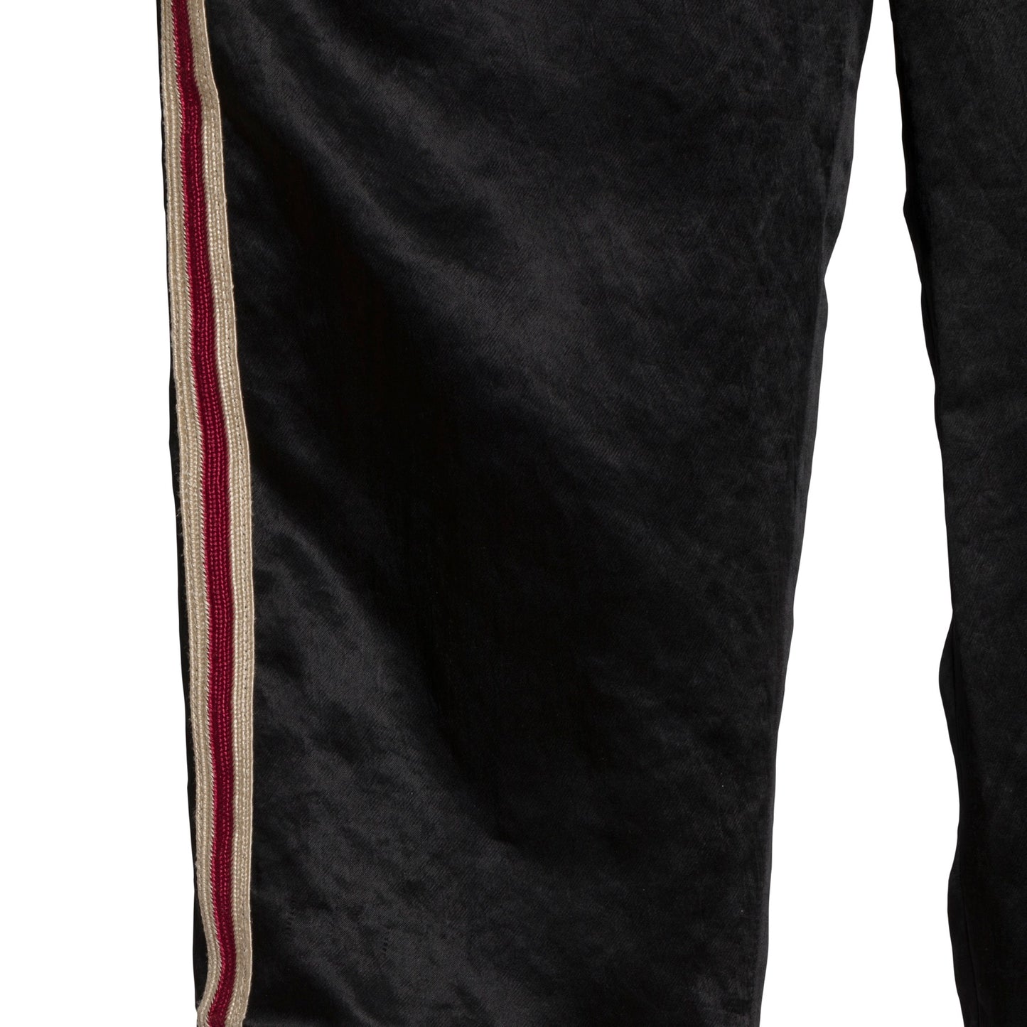 Satin Weave Acatate Embroidered Grosgrain Stripe Joggers
