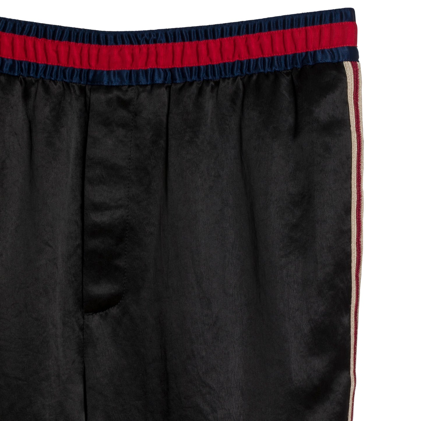 Satin Weave Acatate Embroidered Grosgrain Stripe Joggers