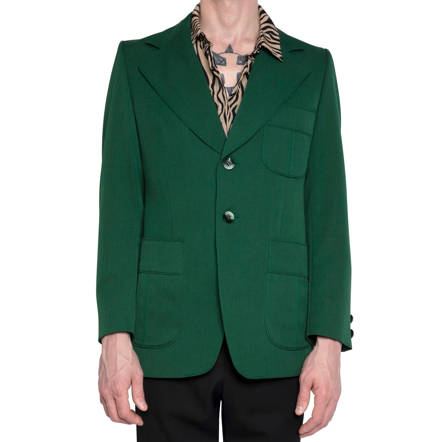 Terylene Twill Weave Worsted Wool Blend Western Shooting Jacket