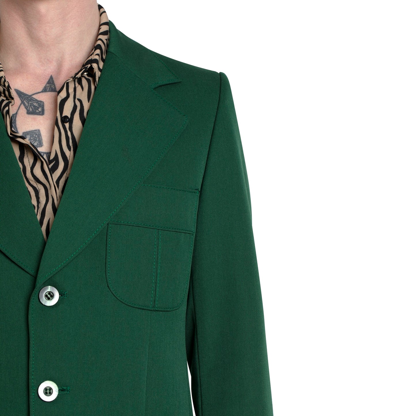 Terylene Twill Weave Worsted Wool Blend Western Shooting Jacket