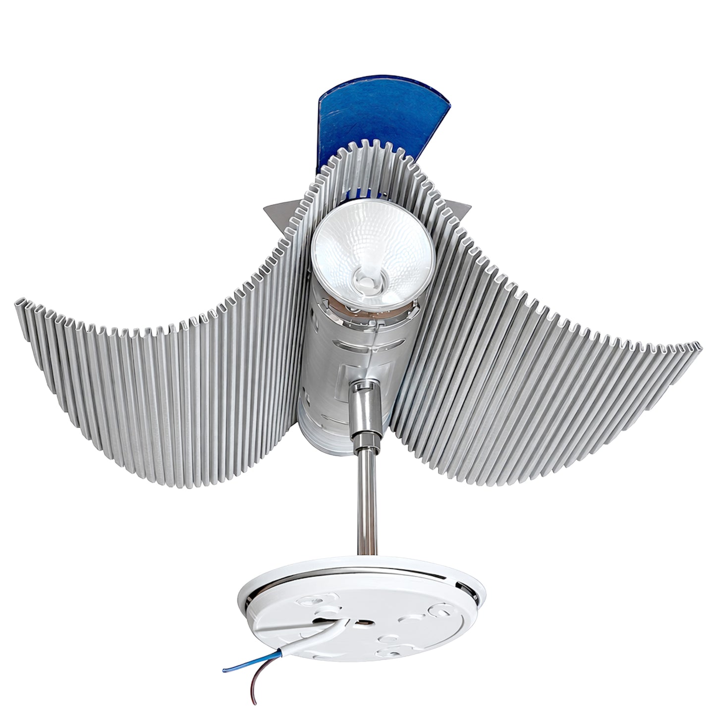 Trybeca Wall Luminaire, Ribbed Aluminum Heat-Dissipation Panel with Dual Halogen