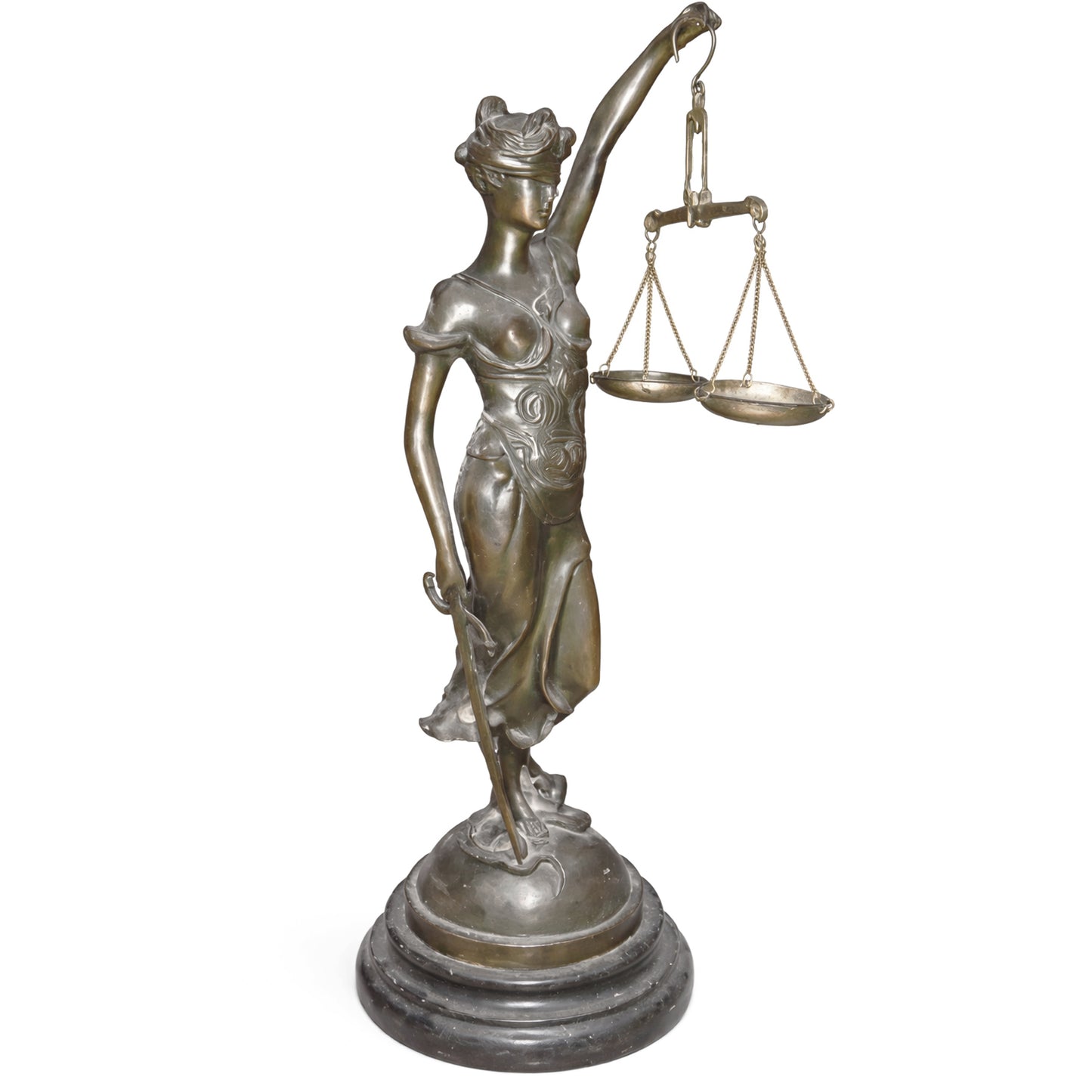 Themis, Cast Bronze on Turned Plinth