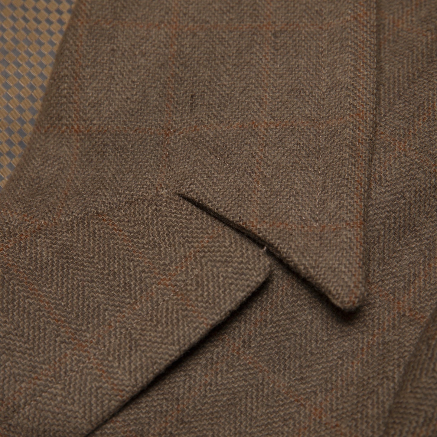 Overcheck Herringbone Tweed Virgin Wool Polo Coat
