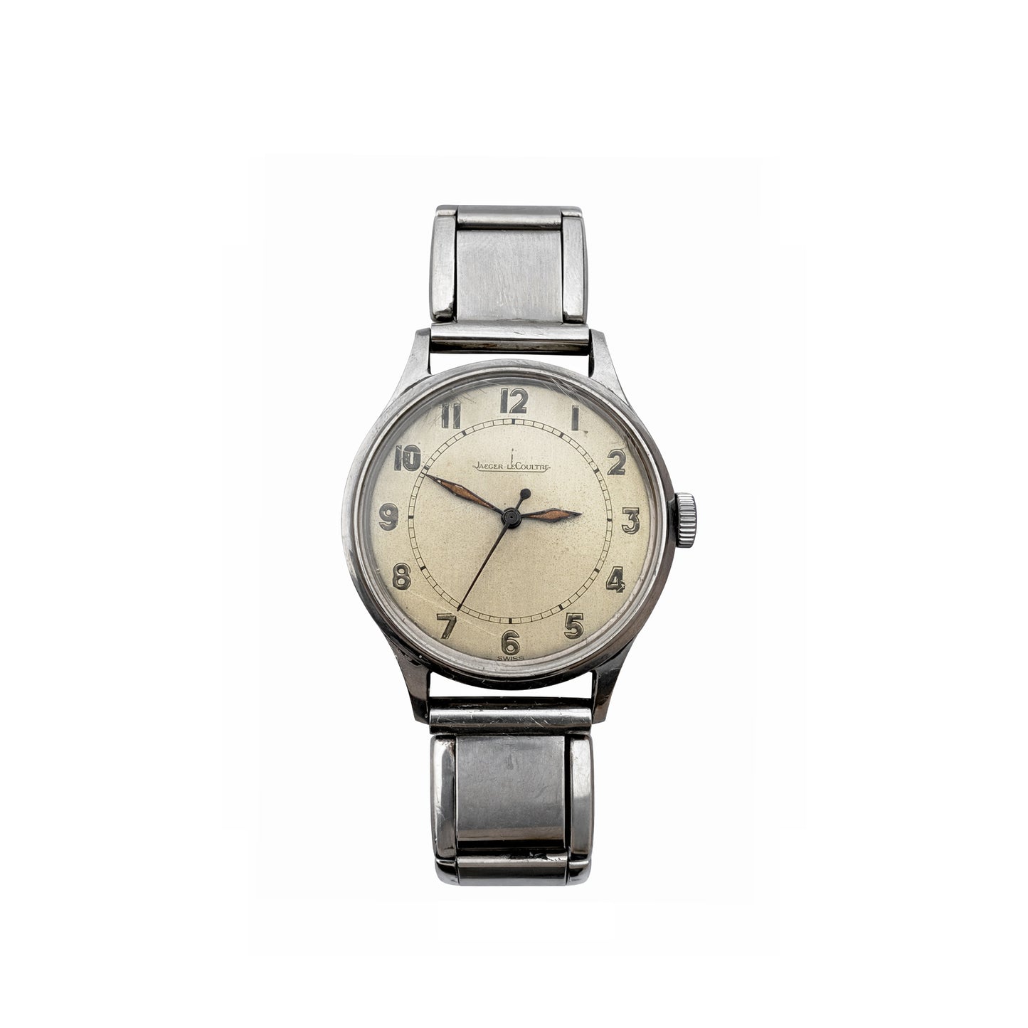 Manual Wind Center Seconds, Steel Case with Expanding Bonklip Bracelet, Circa 1940s