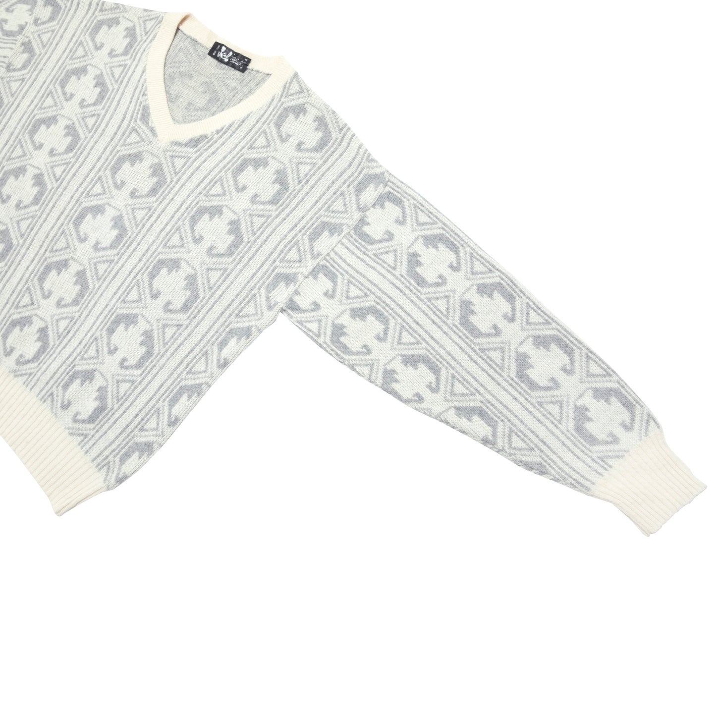 70s Lusekofte Jacquard Knit V Neck Jumper