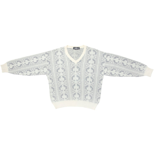 70s Lusekofte Jacquard Knit V Neck Jumper