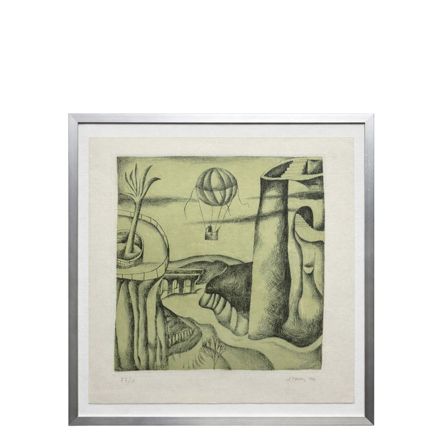Lithographic Print, Surreal Landscape, Editioned Impression