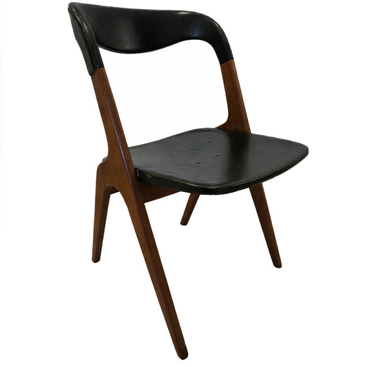 Sonja Dining Chair, Solid Teak Frame with Upholstered Leather Seat and Back