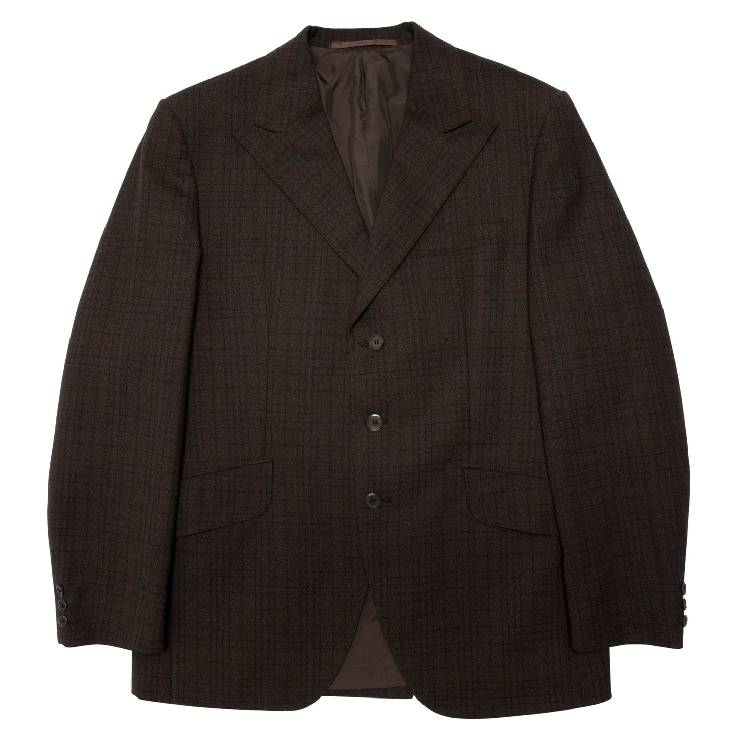 70s Barker Twill Schurwolle Windowpane Check Blazer