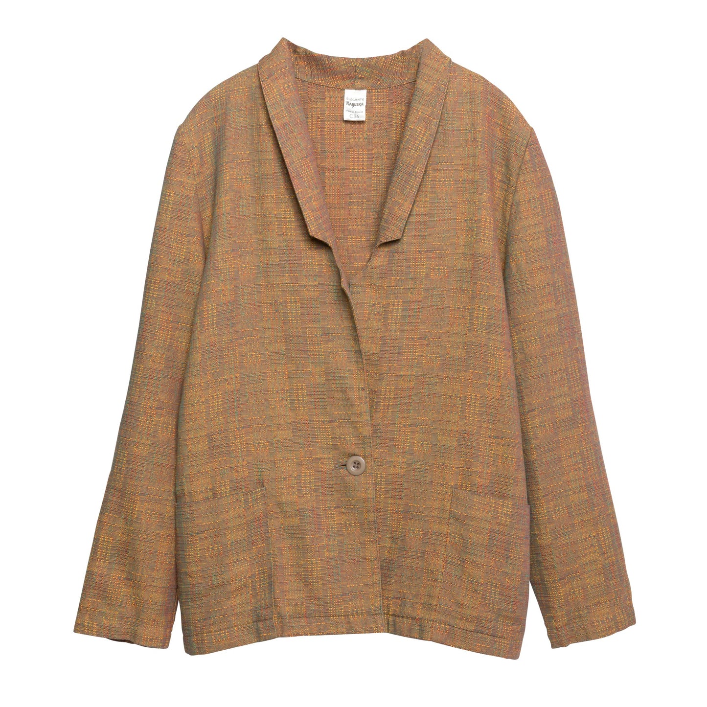 Hopsack Weave Angled Shawl Kimono Jacket