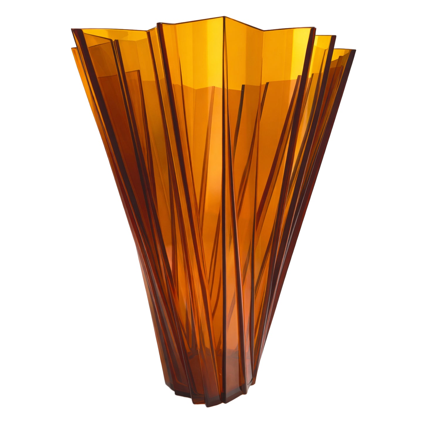 Floor Vase, Faceted Injection-Molded PMMA, Post-1990s Era