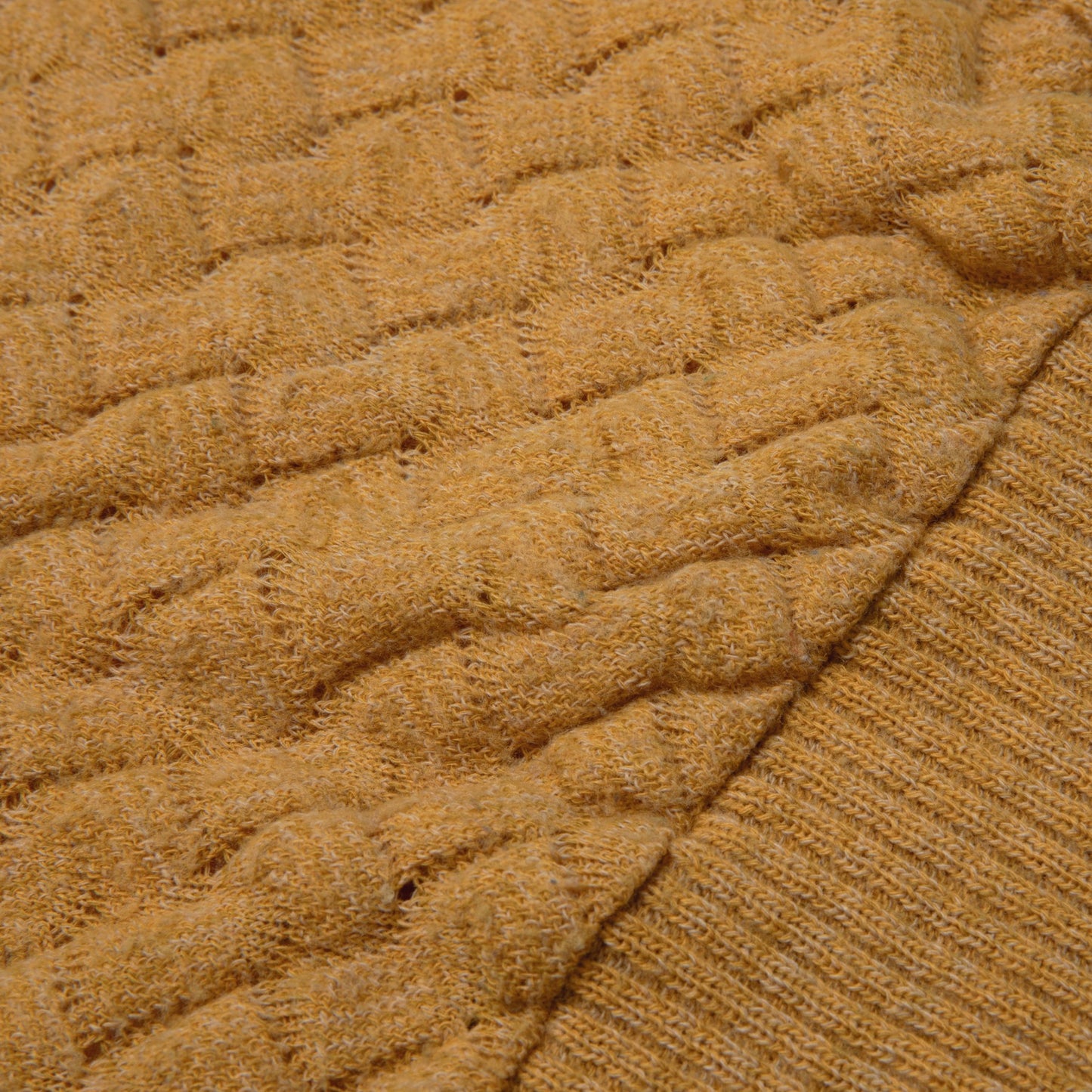 70s, Lofted Yarn, Honeycomb, Rib-Anchored Silhouette