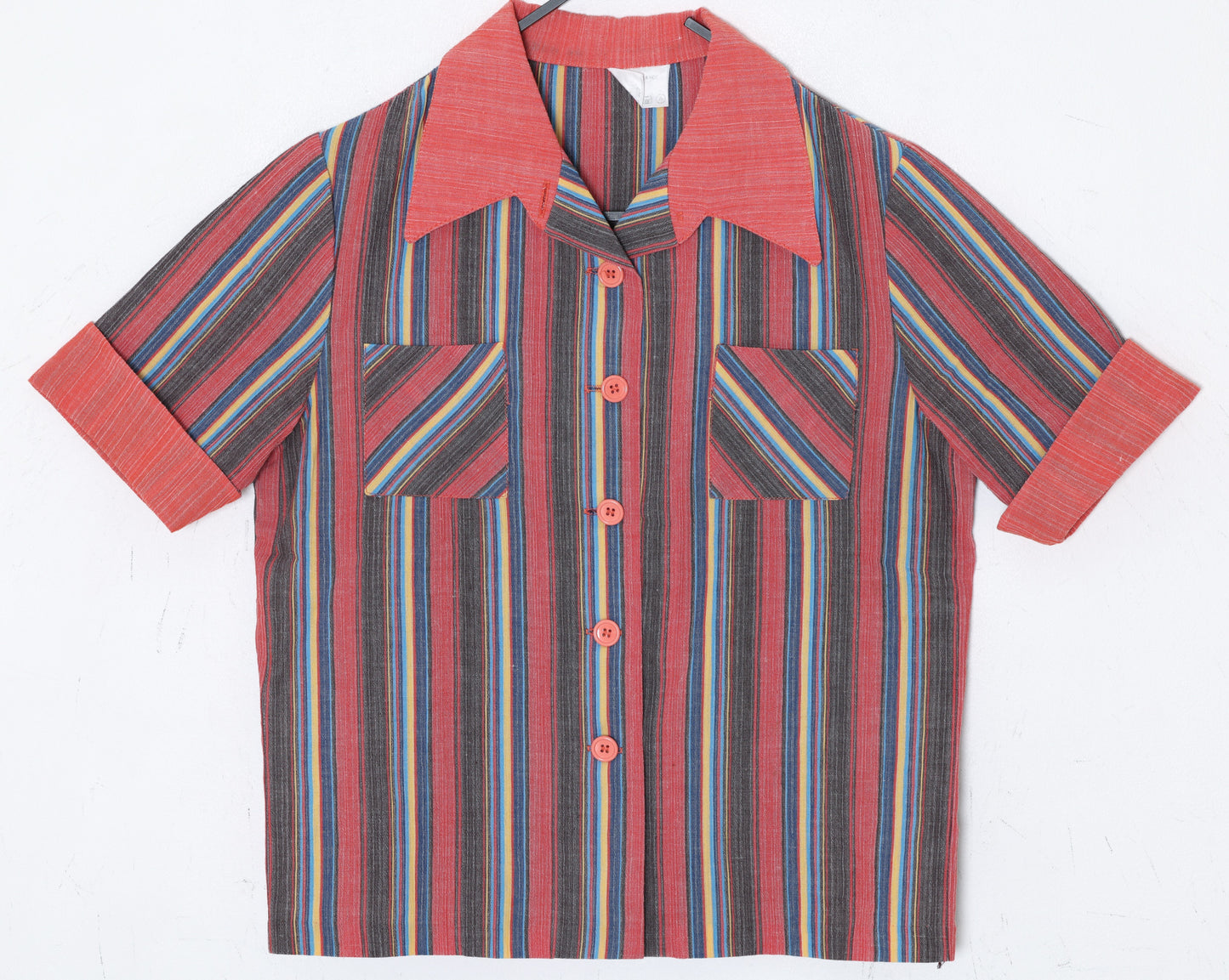 Late-1970s, French Camp Shirt, Bias Patch Pockets, Contrast Collar Assembly