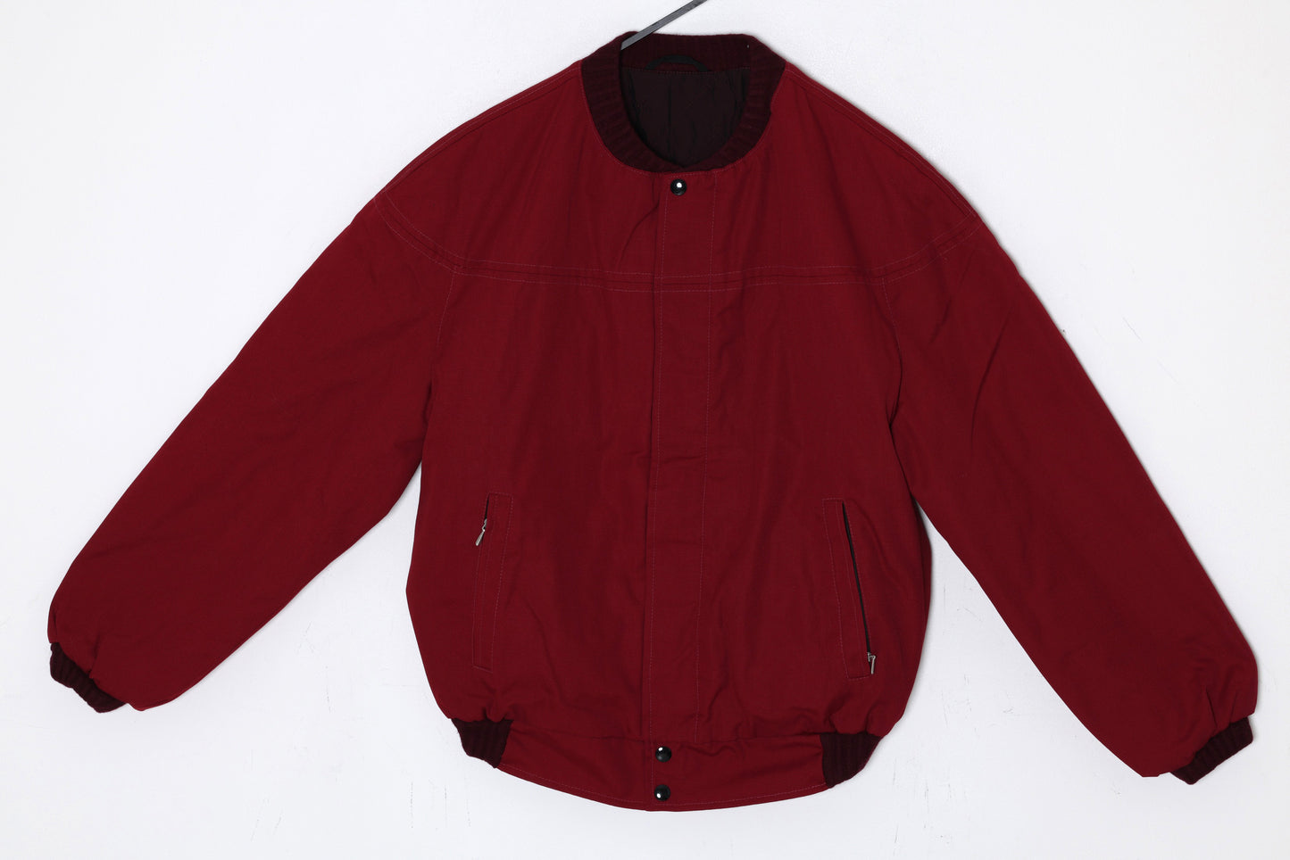 1990s, Finnish Insulated Bomber Jacket in Diolen-Cotton Composite, Knit Trim