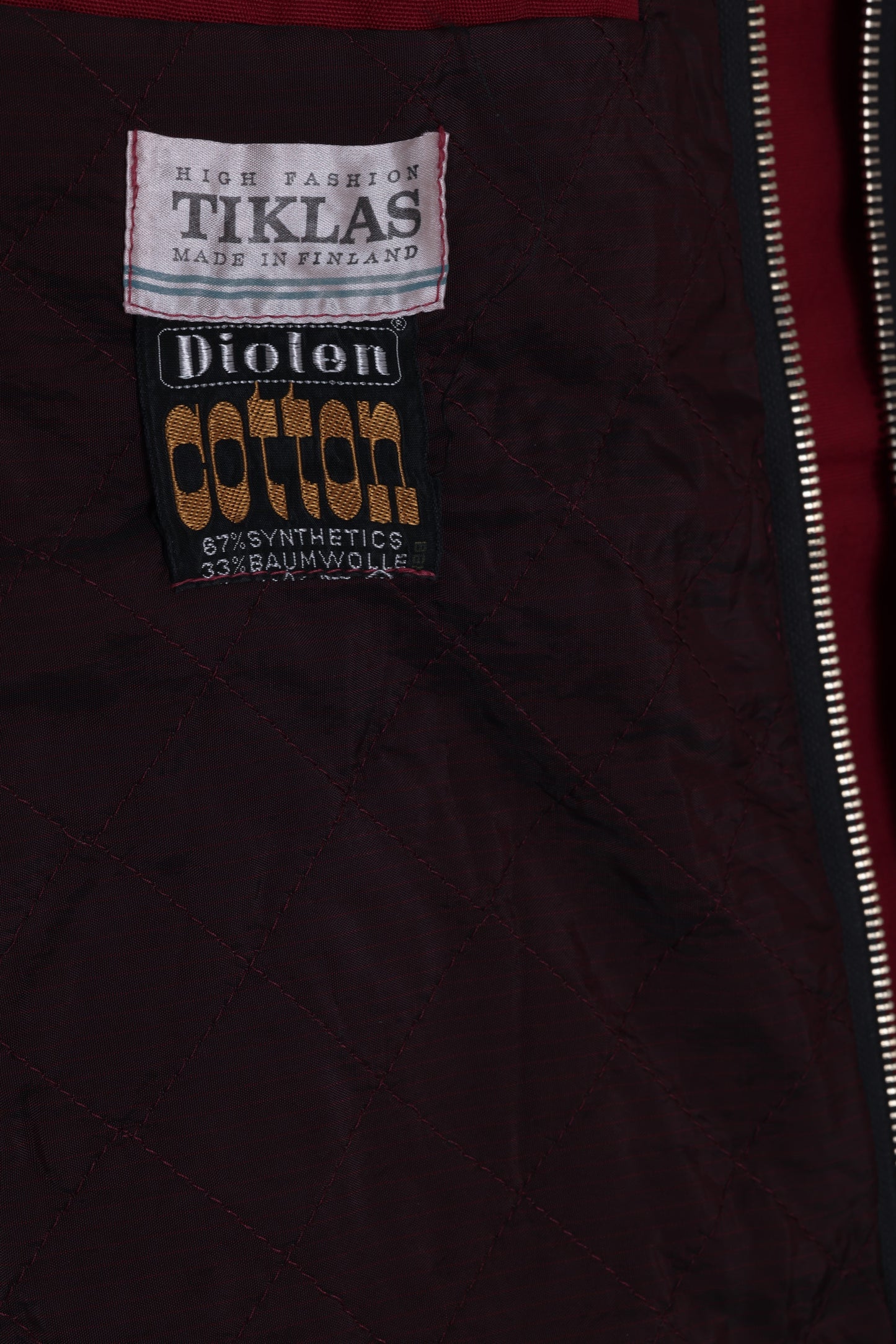 1990s, Finnish Insulated Bomber Jacket in Diolen-Cotton Composite, Knit Trim