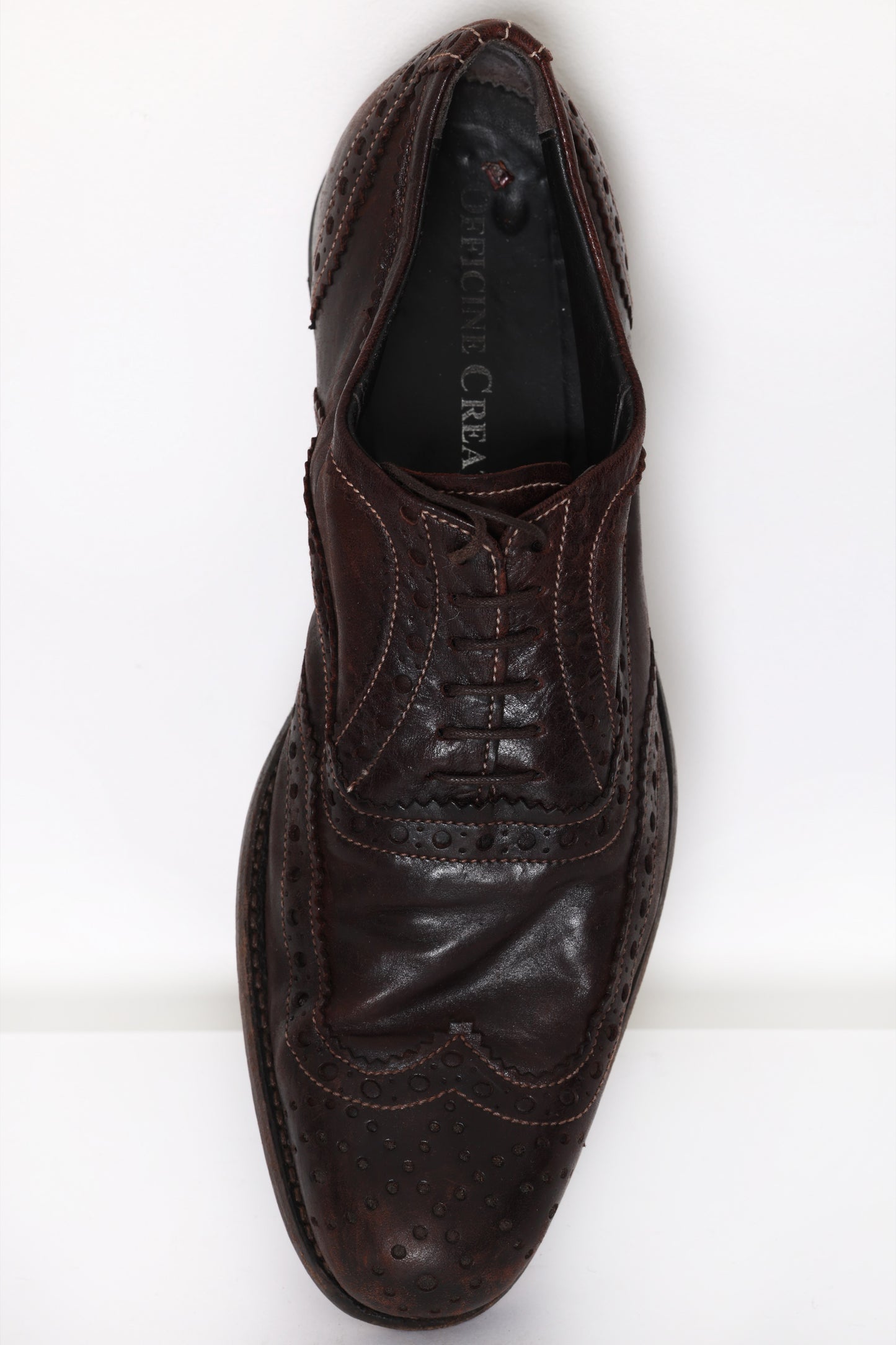 Late-2000s, Italian Full Brogue Oxford in Hand-Dyed Crust Calfskin